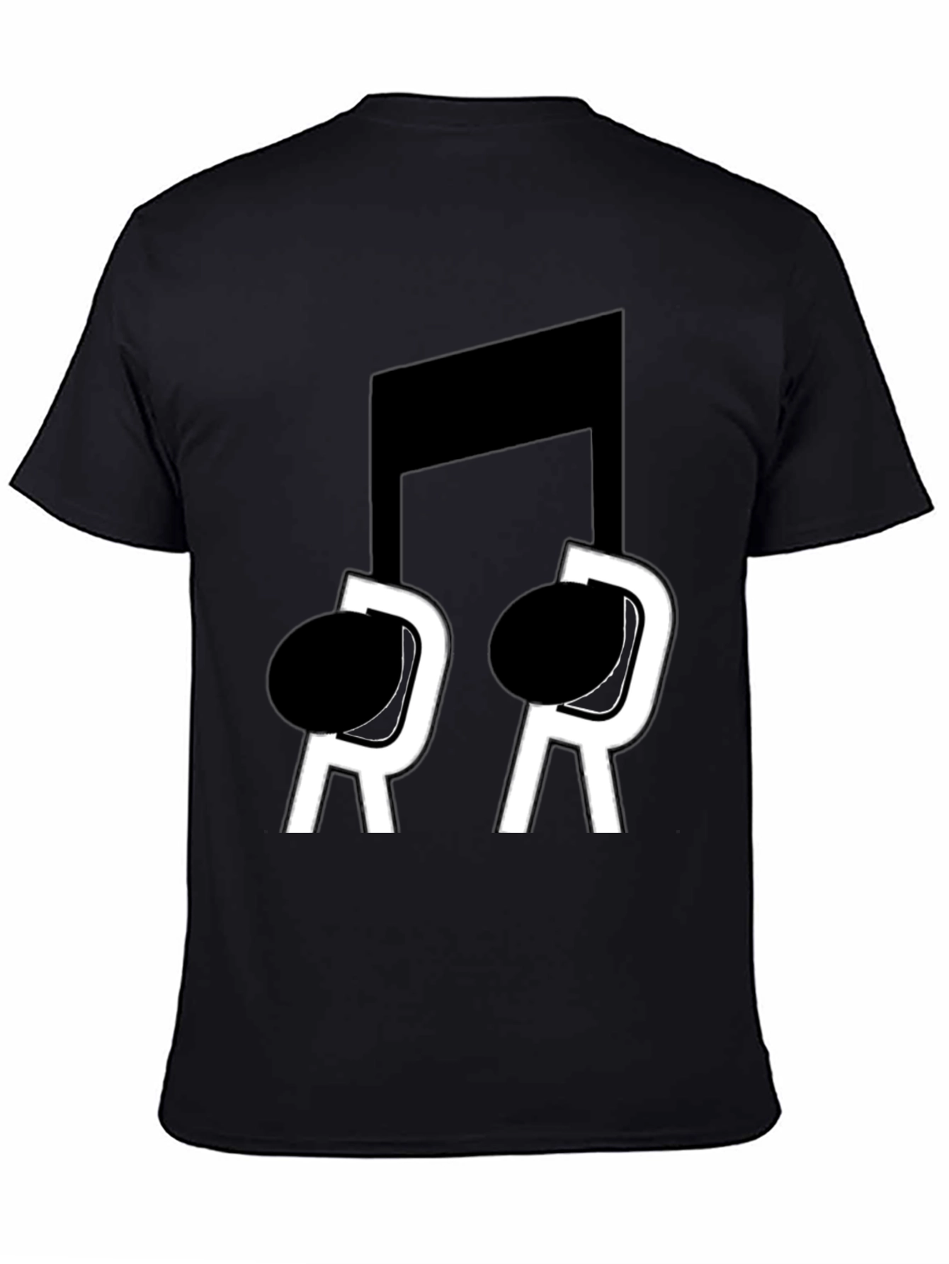 Musical Note T-Shirt - Black Cotton Blend