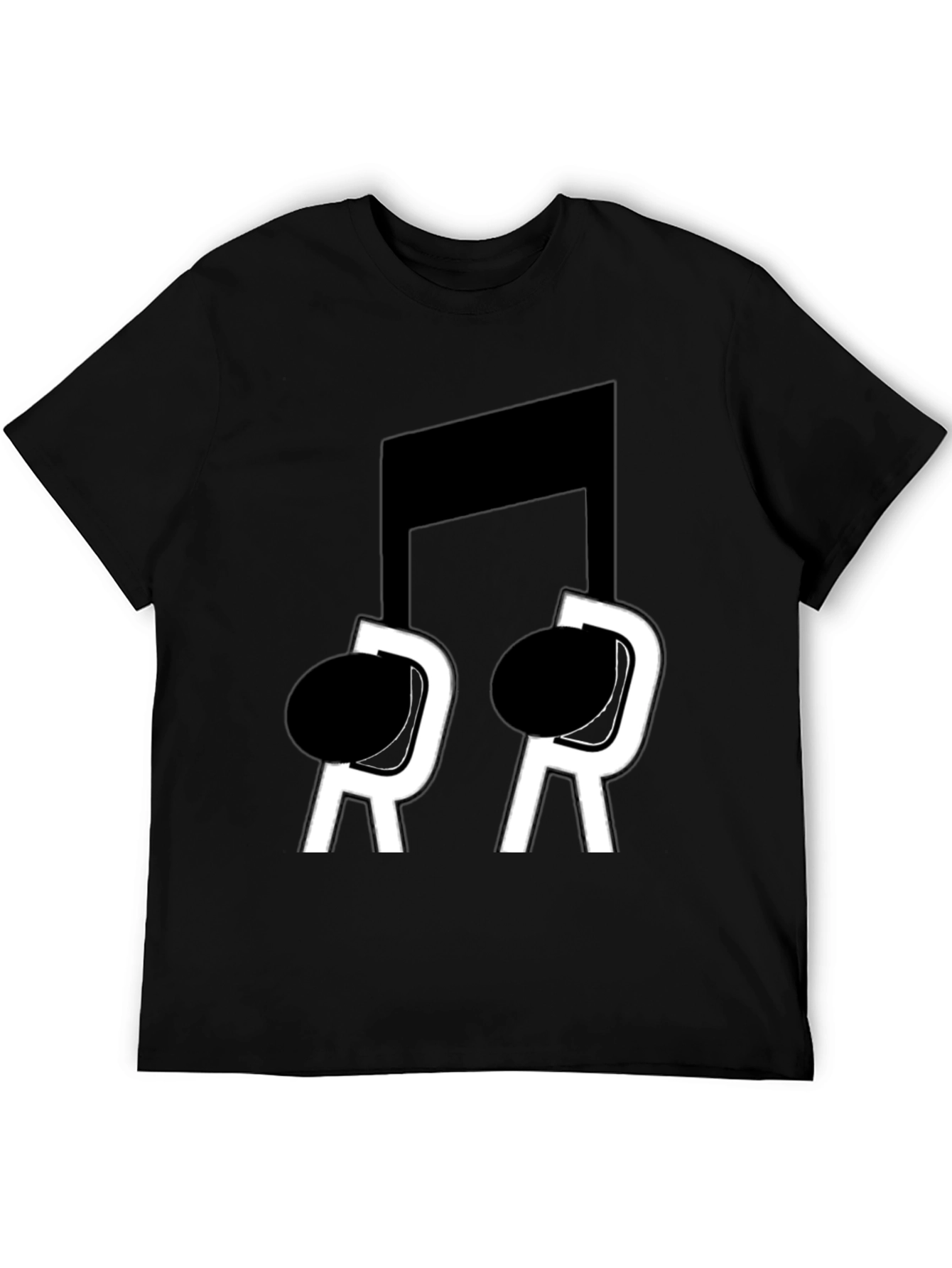 Musical Note T-Shirt - Black Cotton Blend