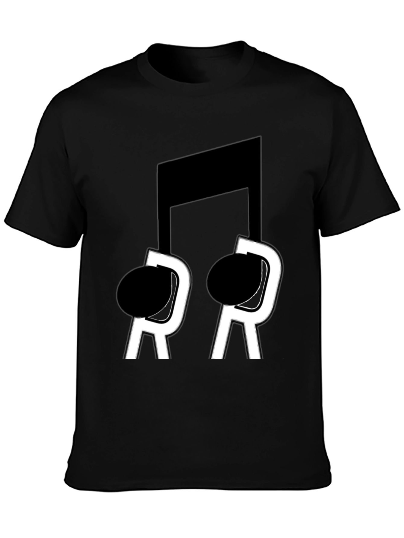 Musical Note T-Shirt - Black Cotton Blend