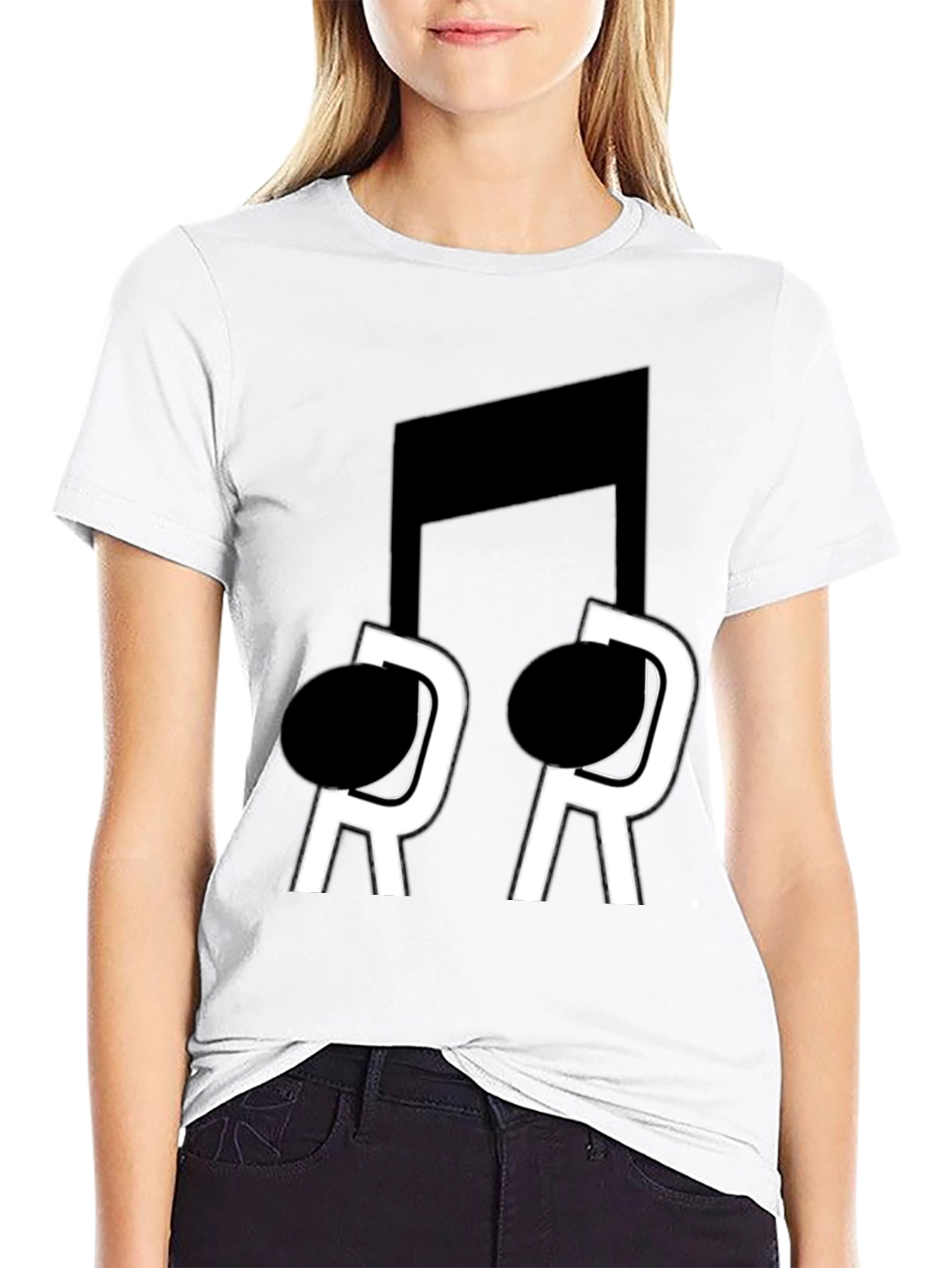 Musical Note T-Shirt - Black Cotton Blend