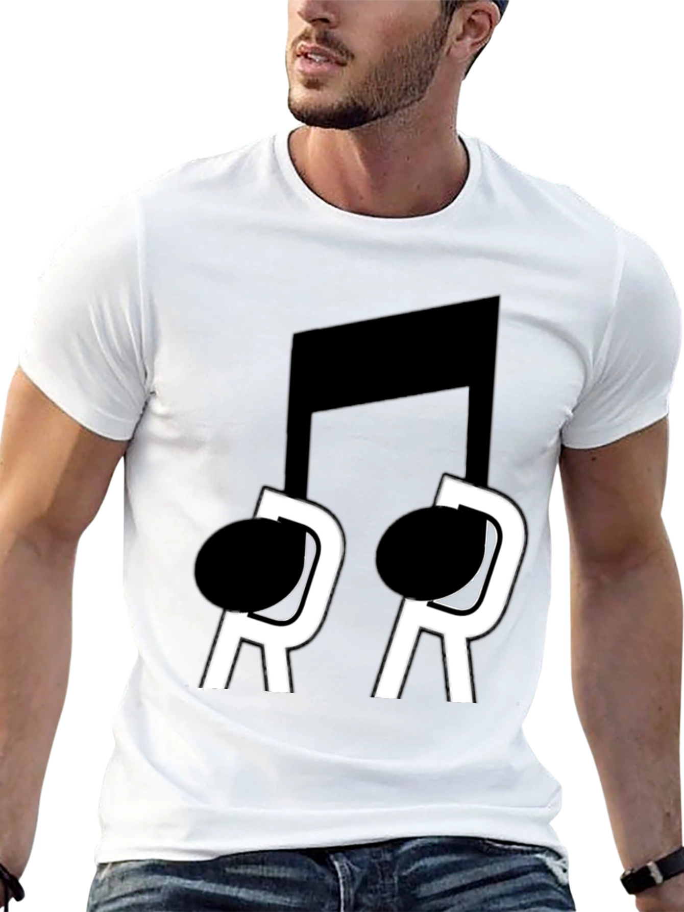 Musical Note T-Shirt - Black Cotton Blend