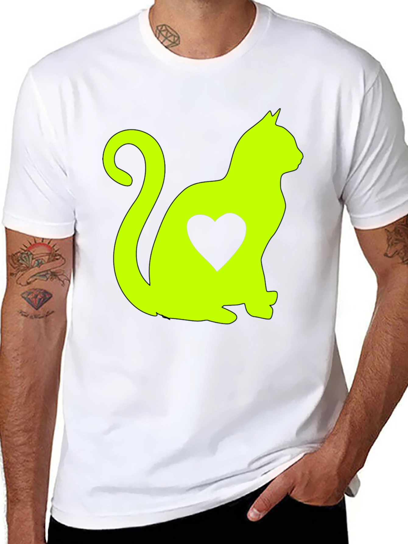Cat Heart T-Shirt - Cute Animal Lover Tee