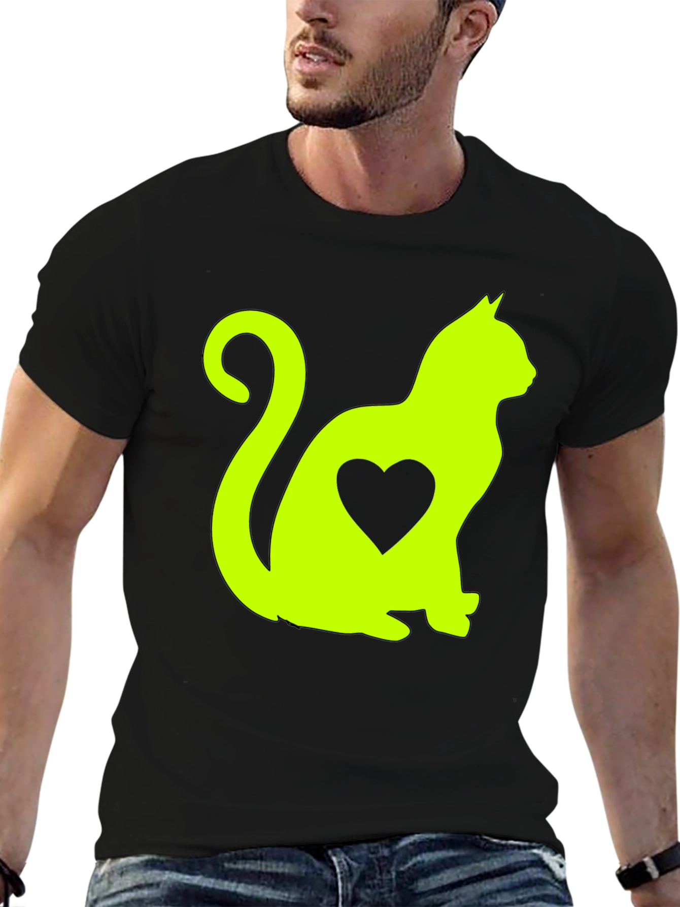 Cat Heart T-Shirt - Cute Animal Lover Tee