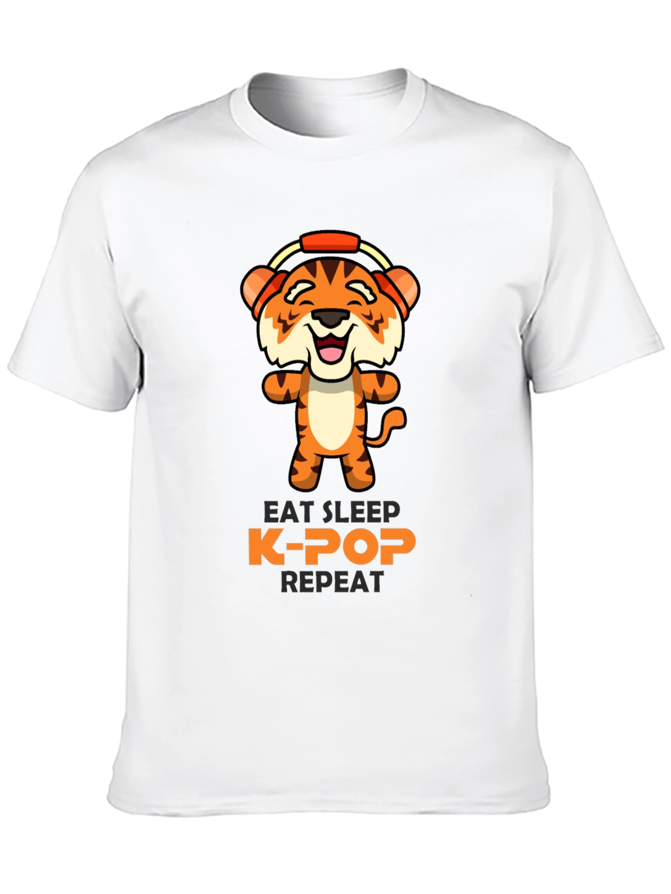 Eat Sleep K-Pop Repeat Tiger Graphic Tee
