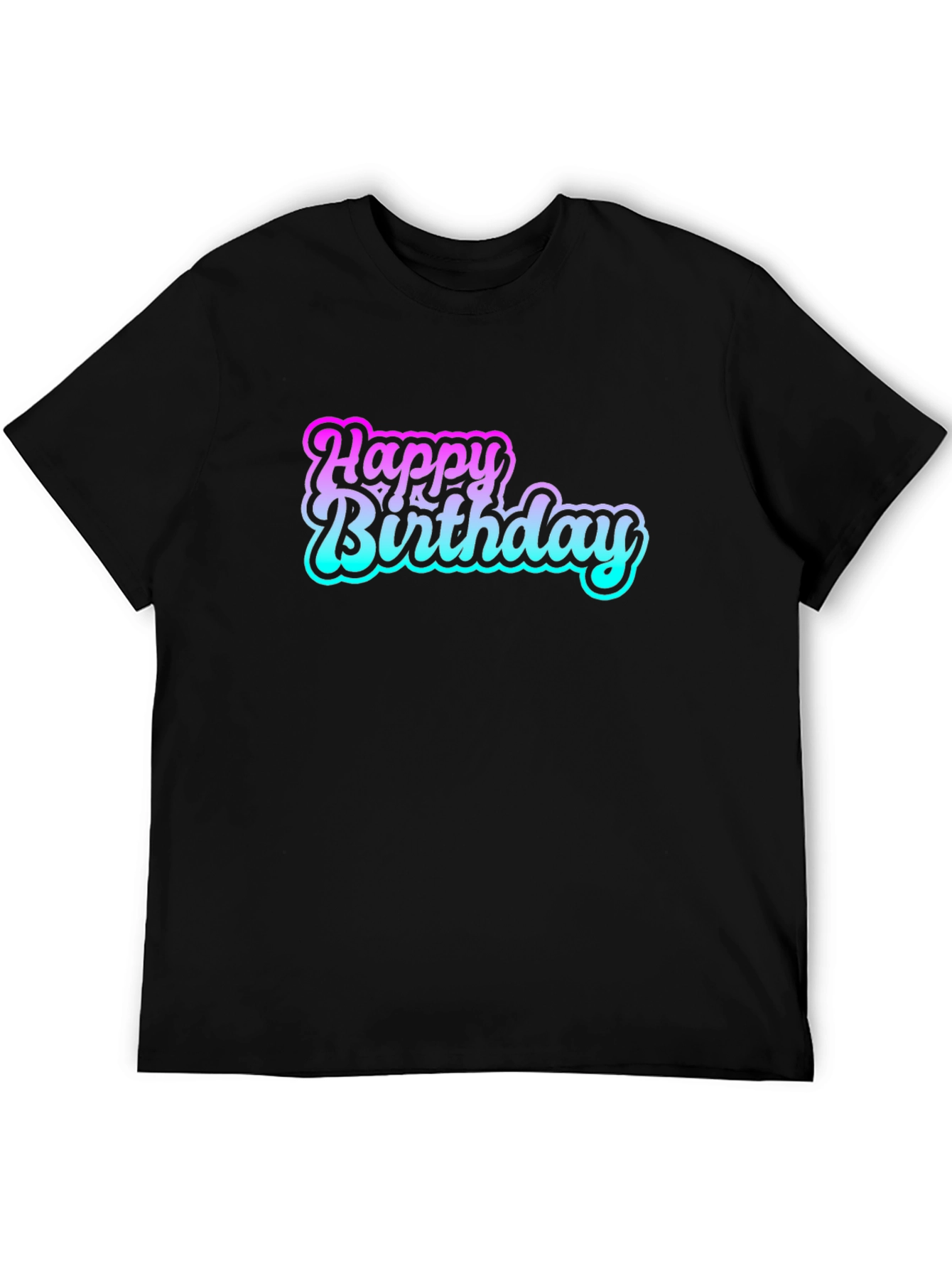 Happy Birthday Black T-Shirt - Stylish Celebration Tee
