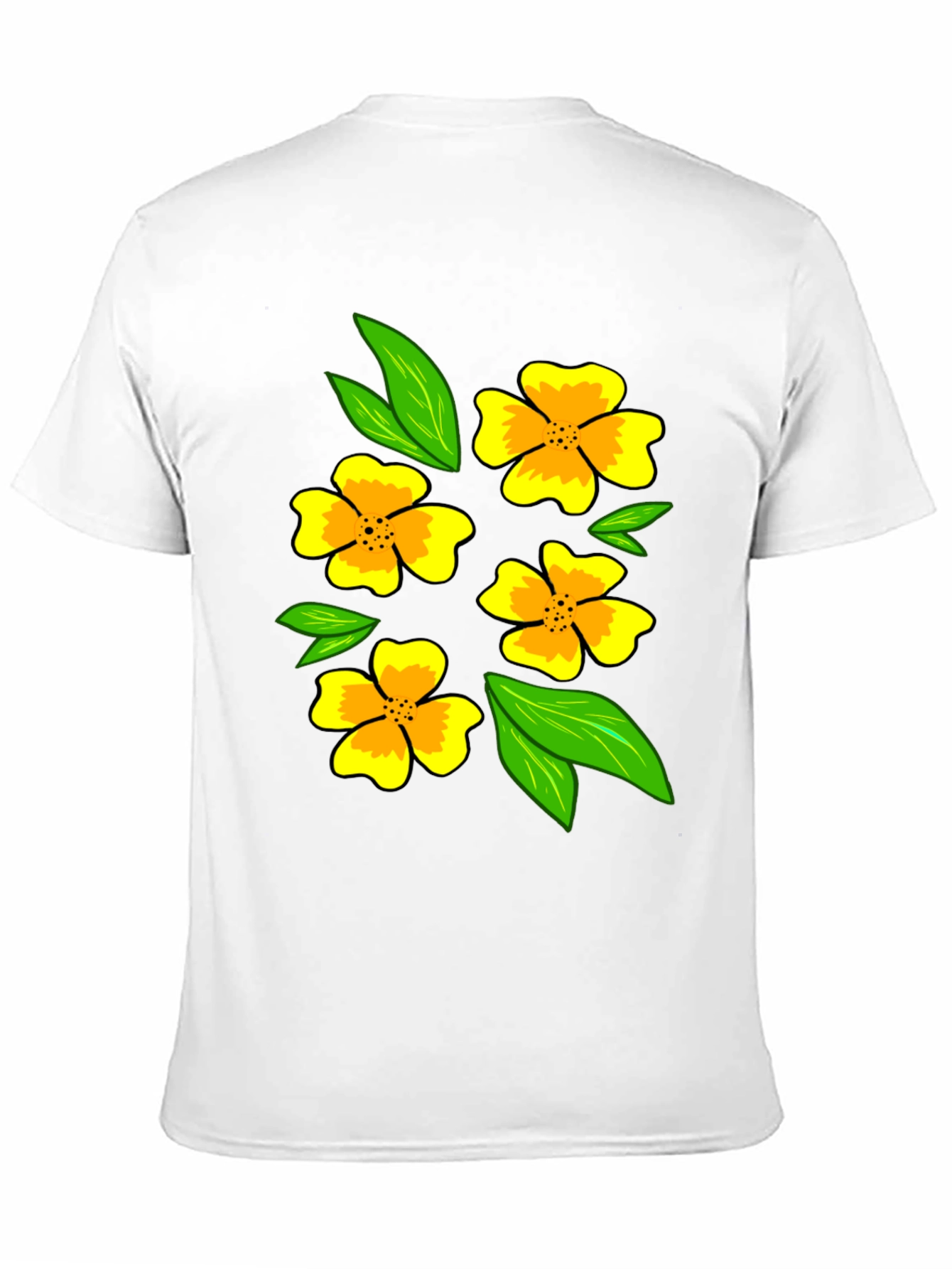 Floral Print Black T-Shirt - Mens Casual Fashion