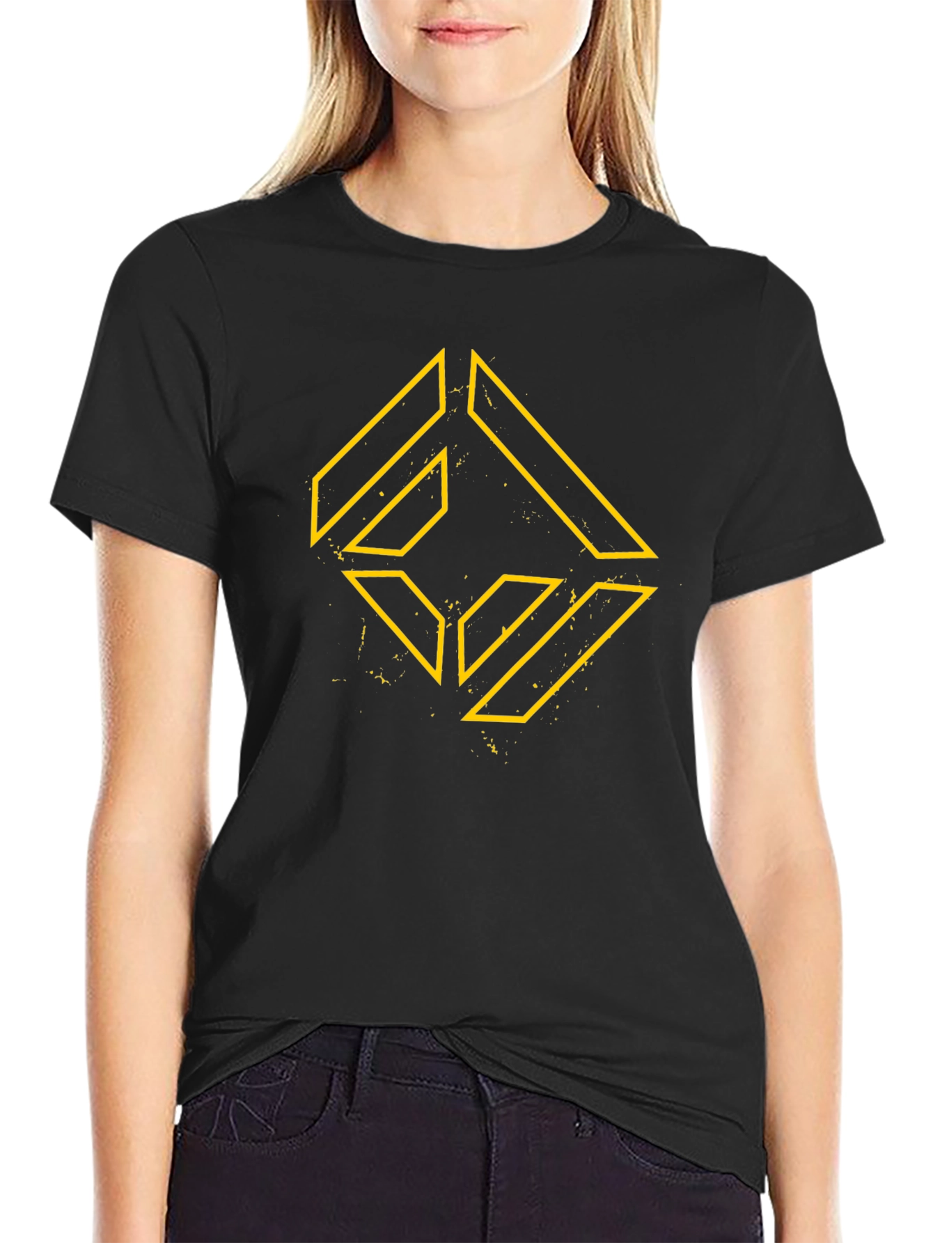 Geometric Graphic Black T-Shirt