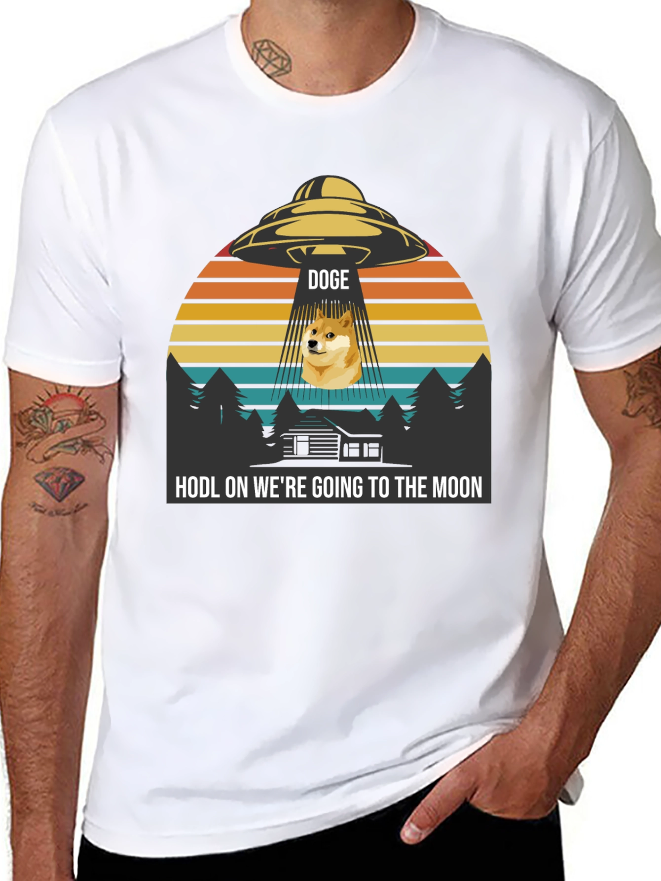 Doge UFO HODL to the Moon T-Shirt