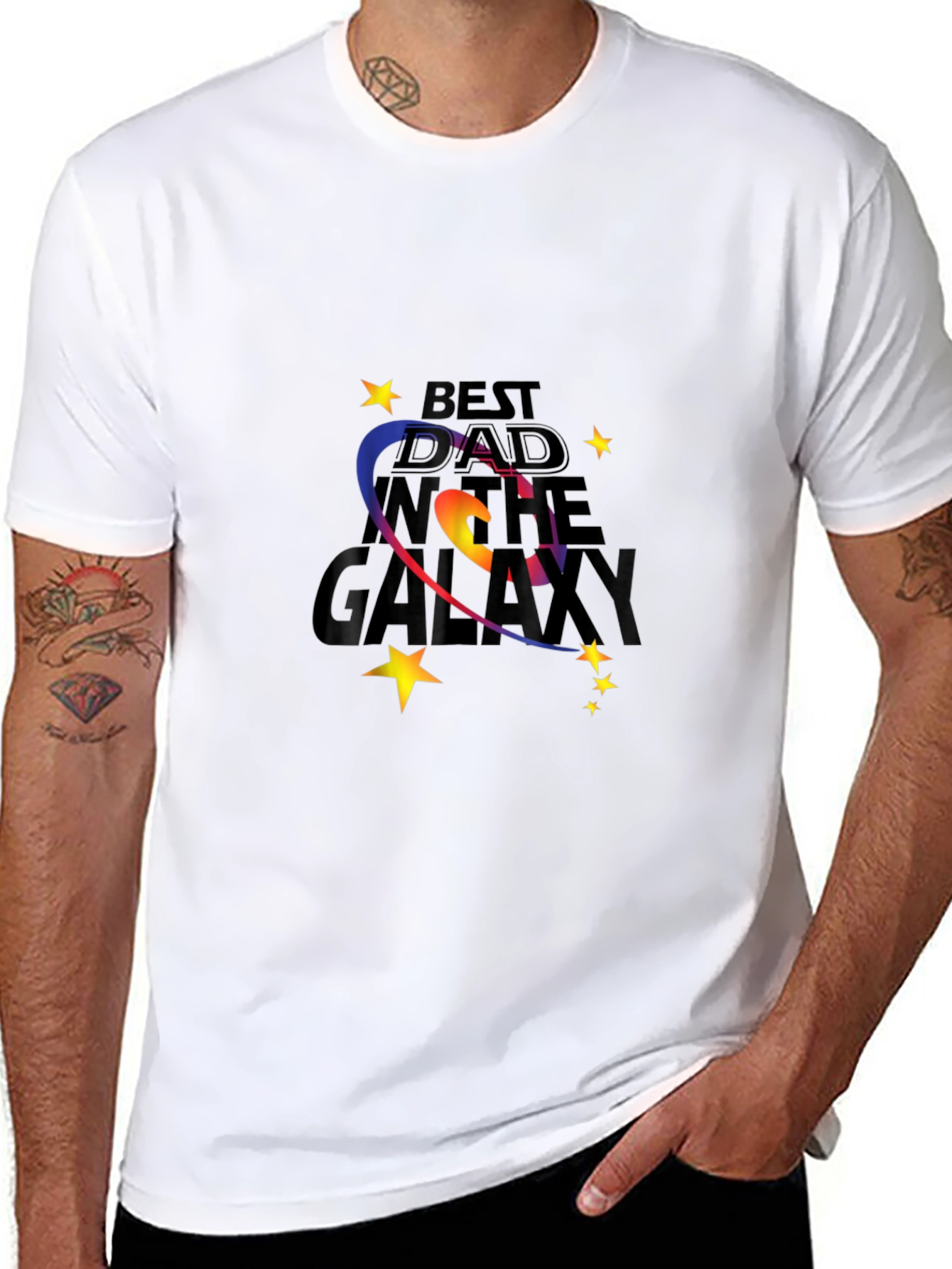 Best Dad in the Galaxy Black T-Shirt