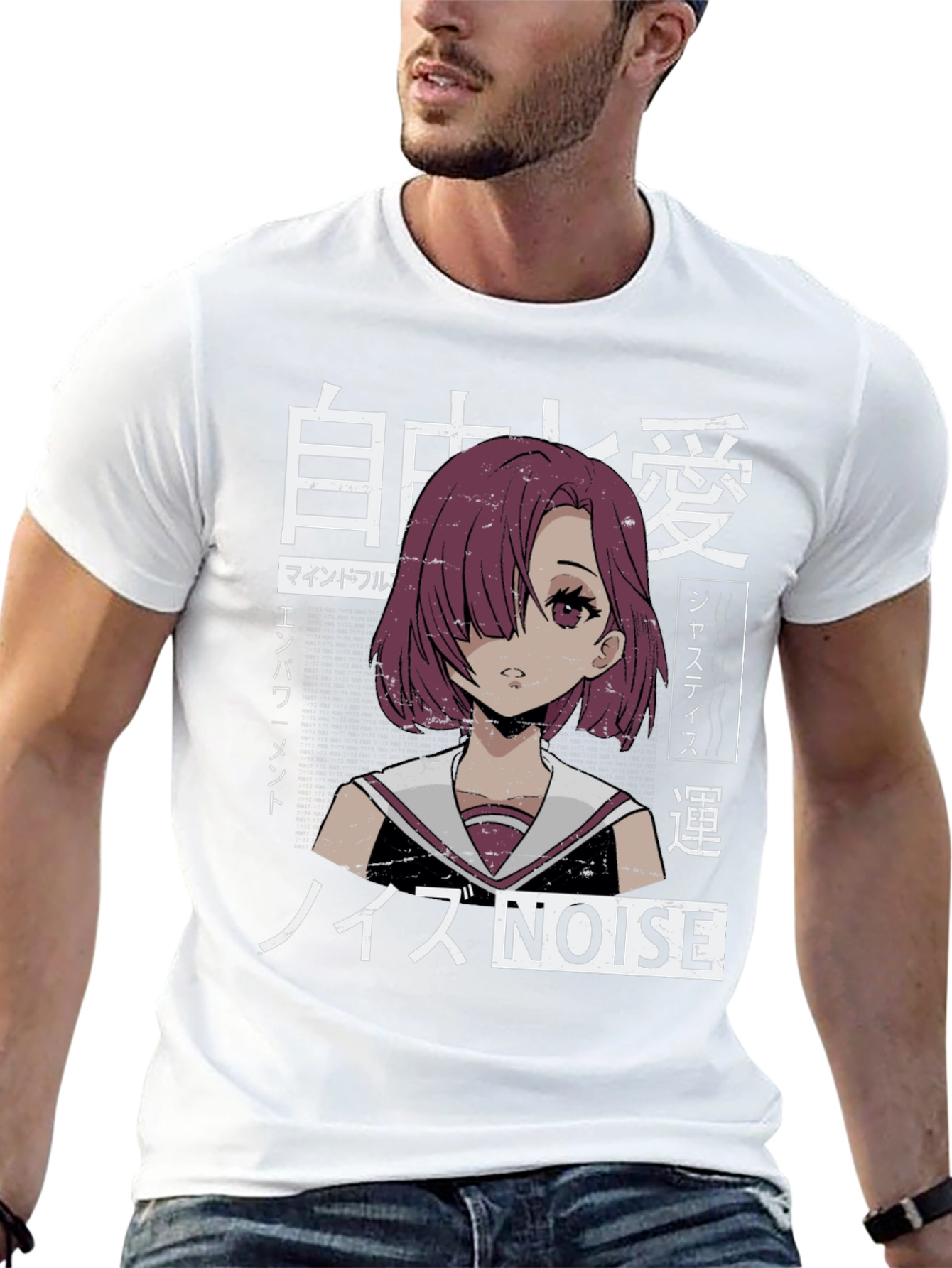 Anime Girl Graphic Tee - Japanese Aesthetic Shirt