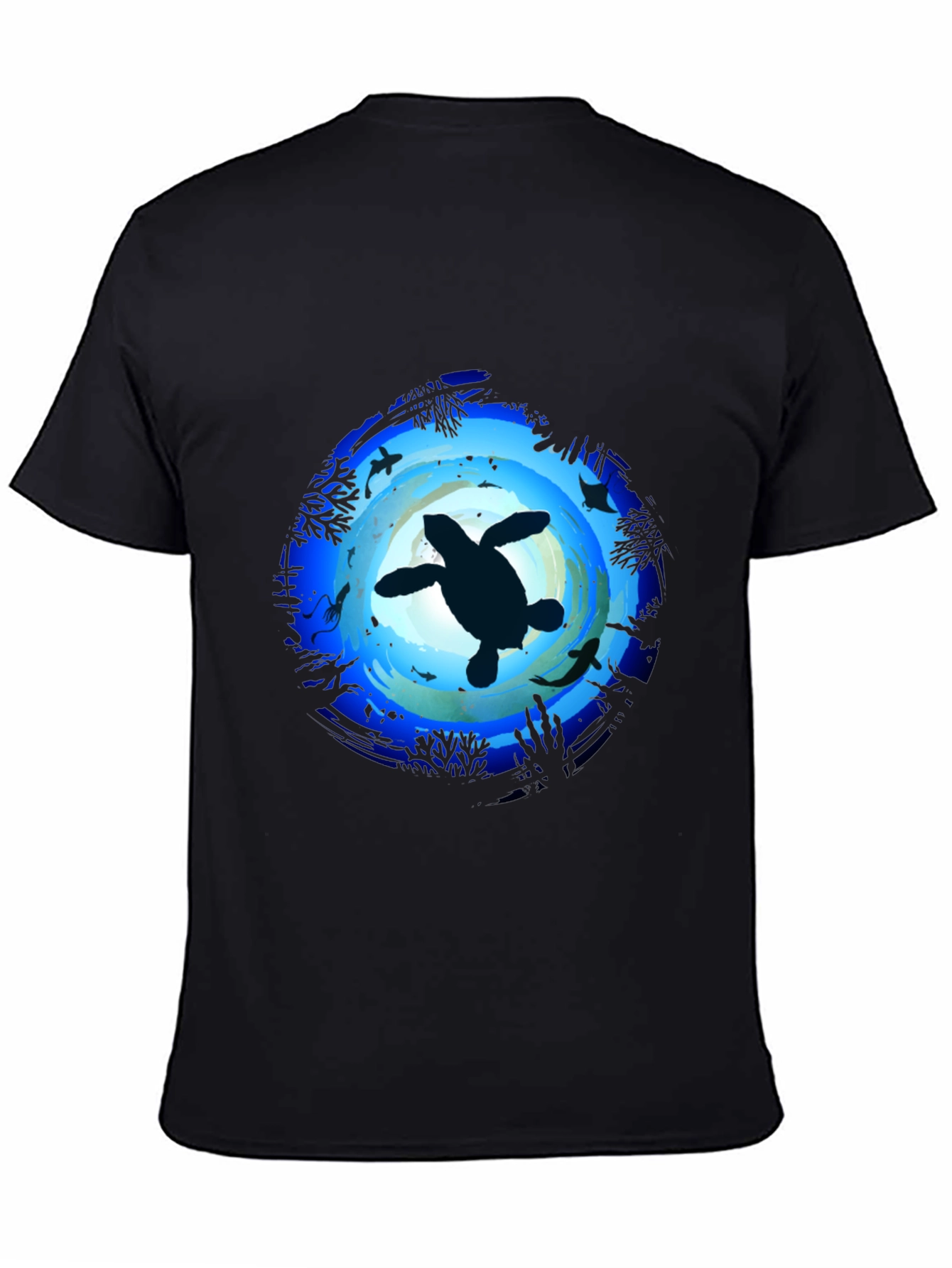 Ocean Turtle Graphic Tee - Mens Black T-Shirt