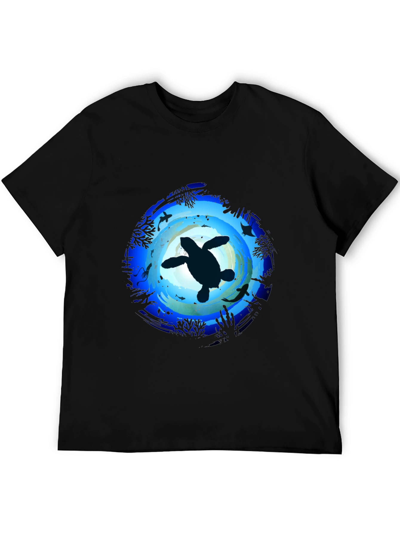 Ocean Turtle Graphic Tee - Mens Black T-Shirt