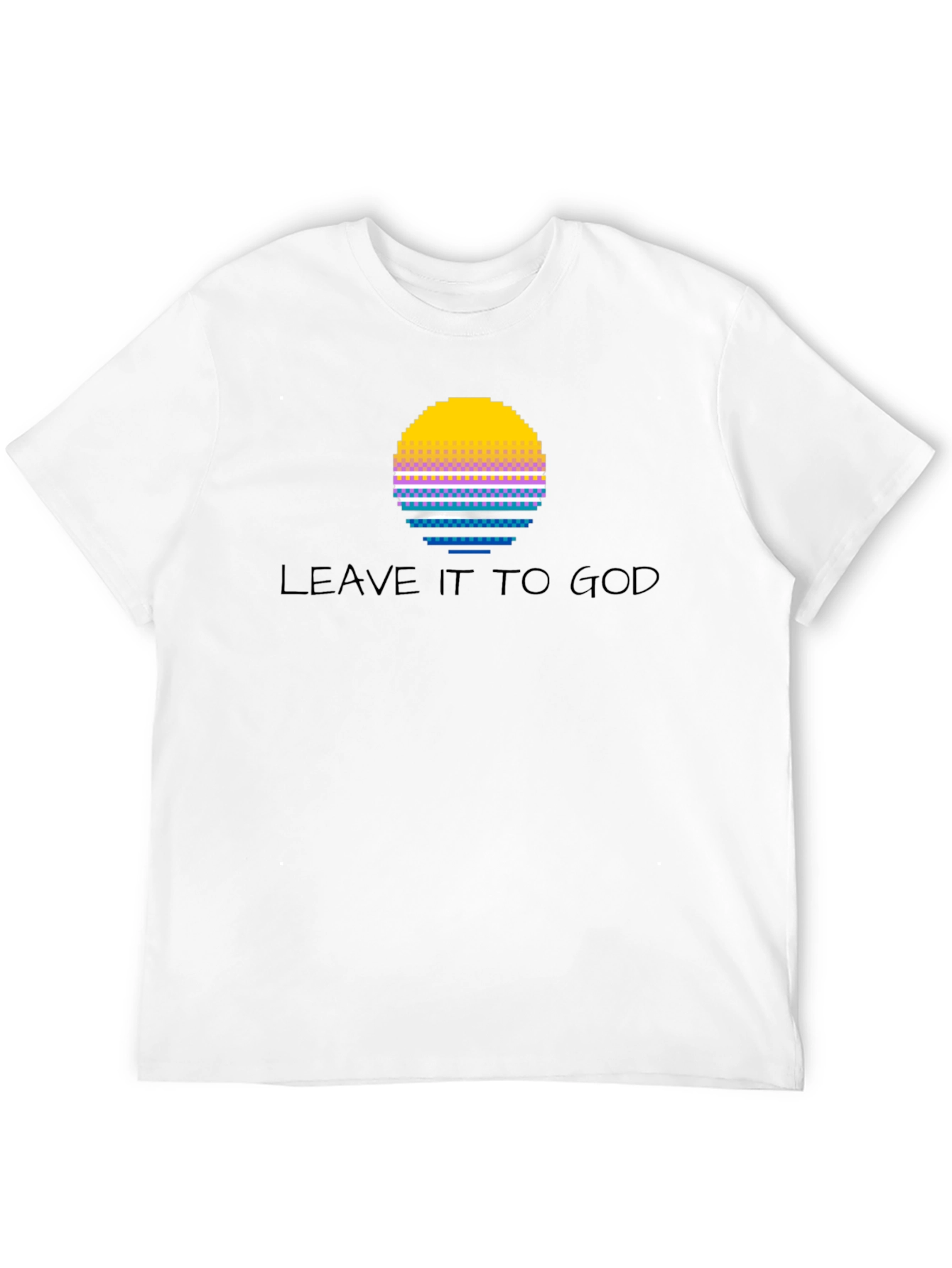 Leave it to God Pixel Sunset Graphic T-Shirt