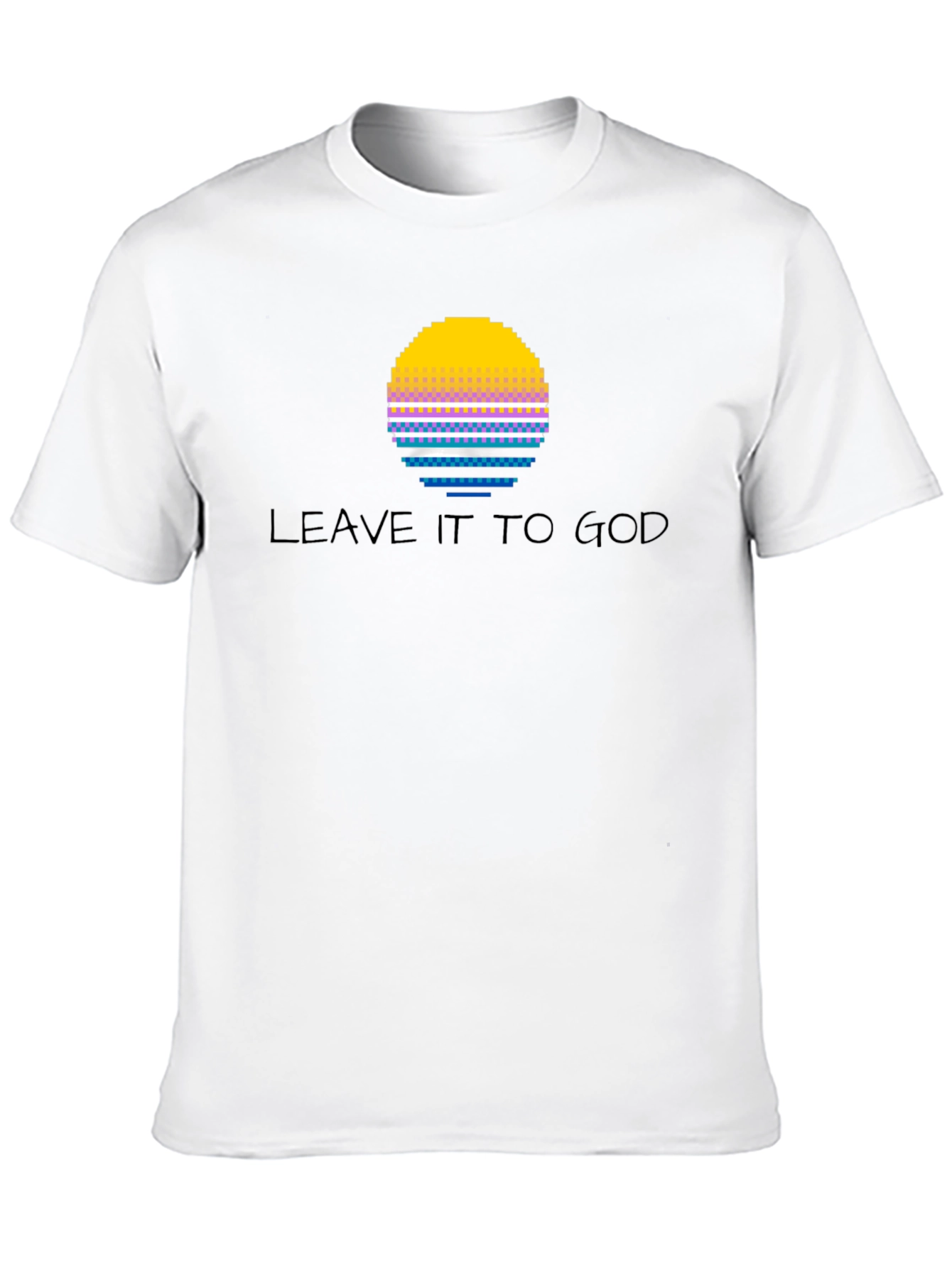 Leave it to God Pixel Sunset Graphic T-Shirt