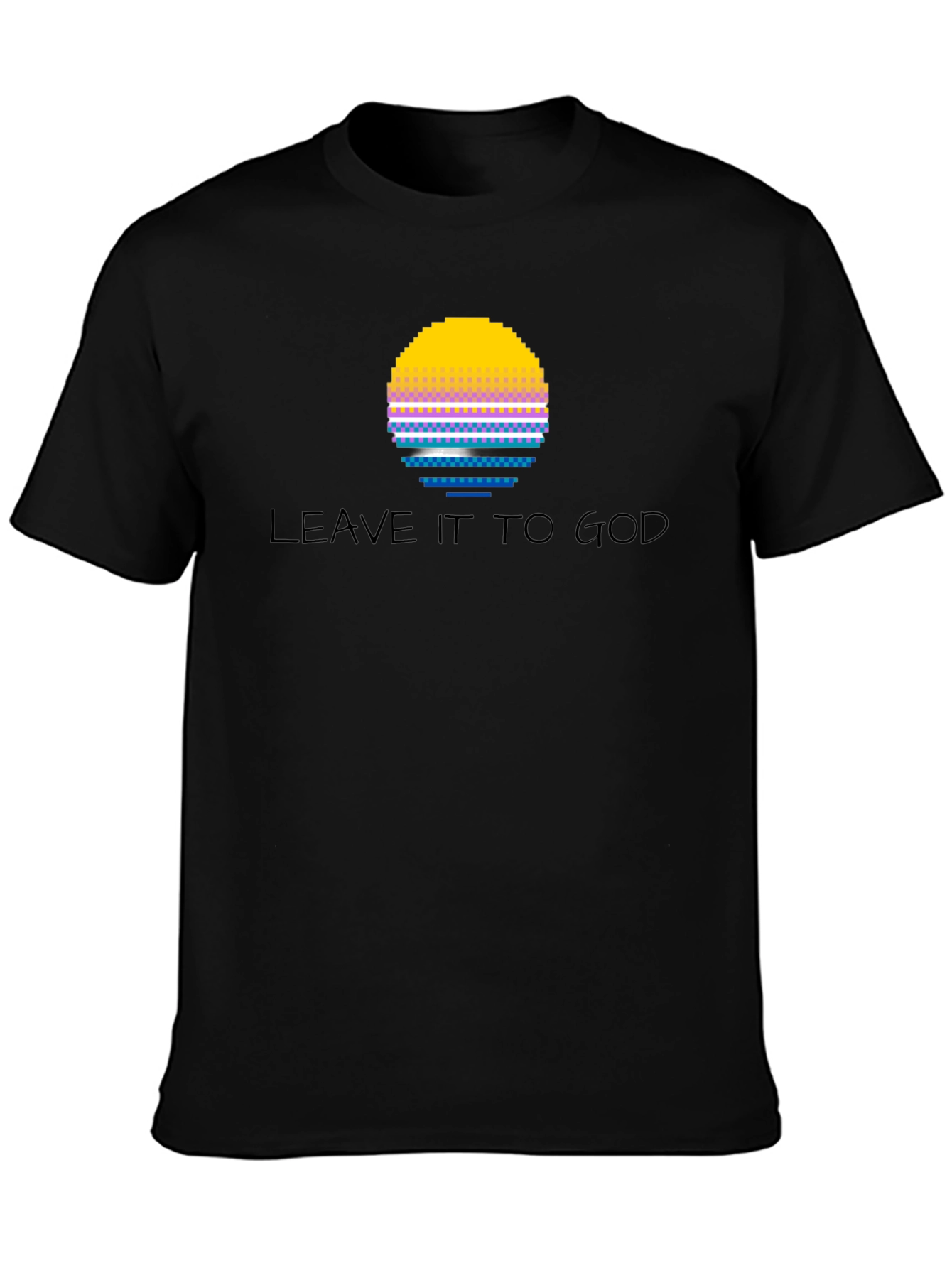Leave it to God Pixel Sunset Graphic T-Shirt