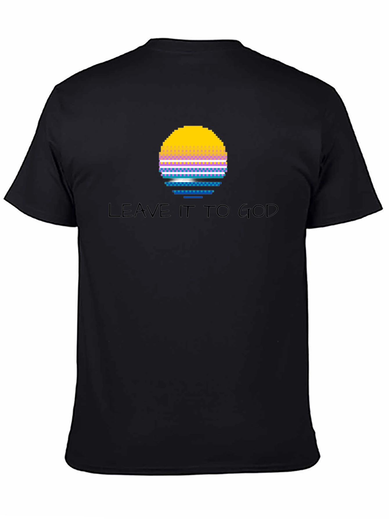 Leave it to God Pixel Sunset Graphic T-Shirt