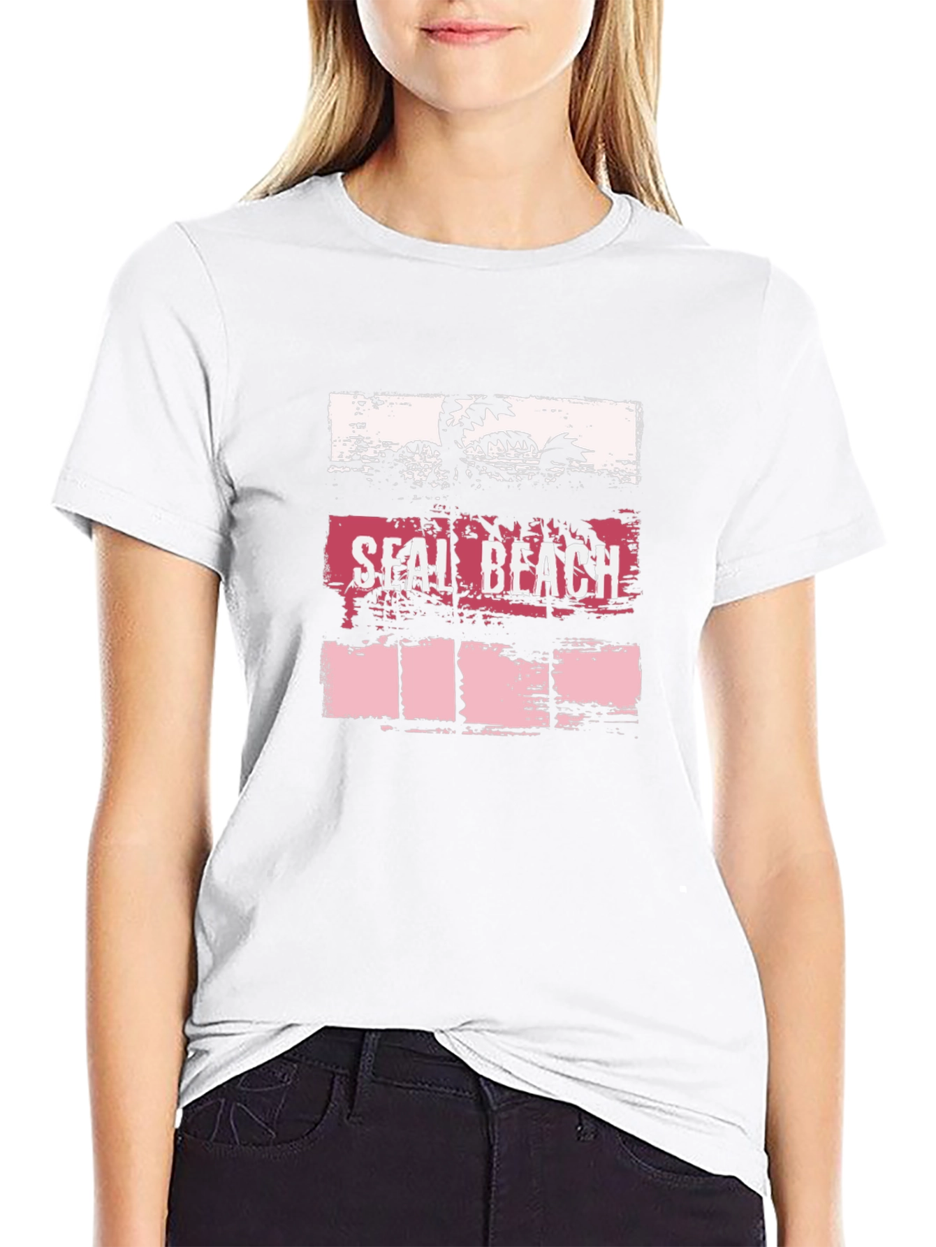 Seal Beach Graphic Tee - Palm Tree Design
