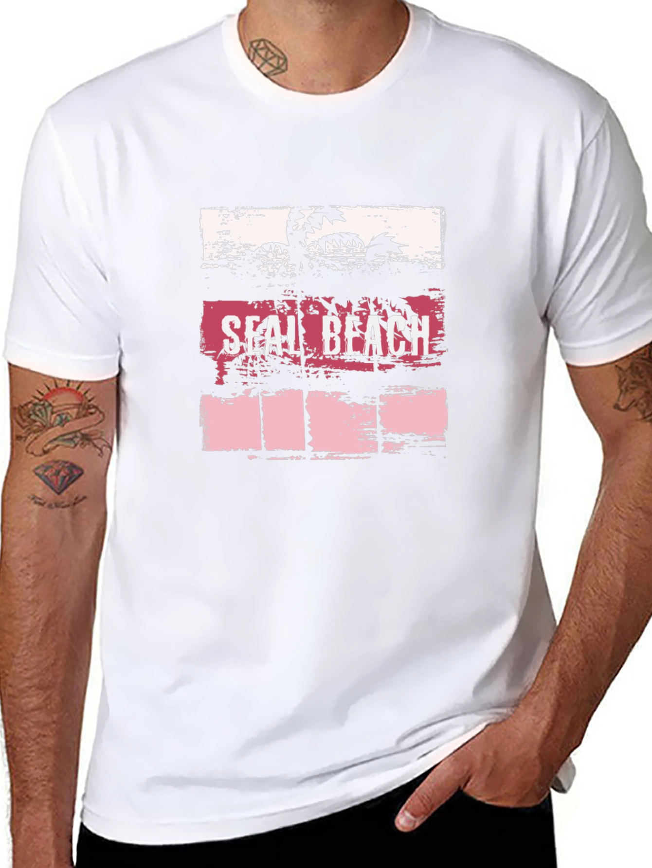Seal Beach Graphic Tee - Palm Tree Design