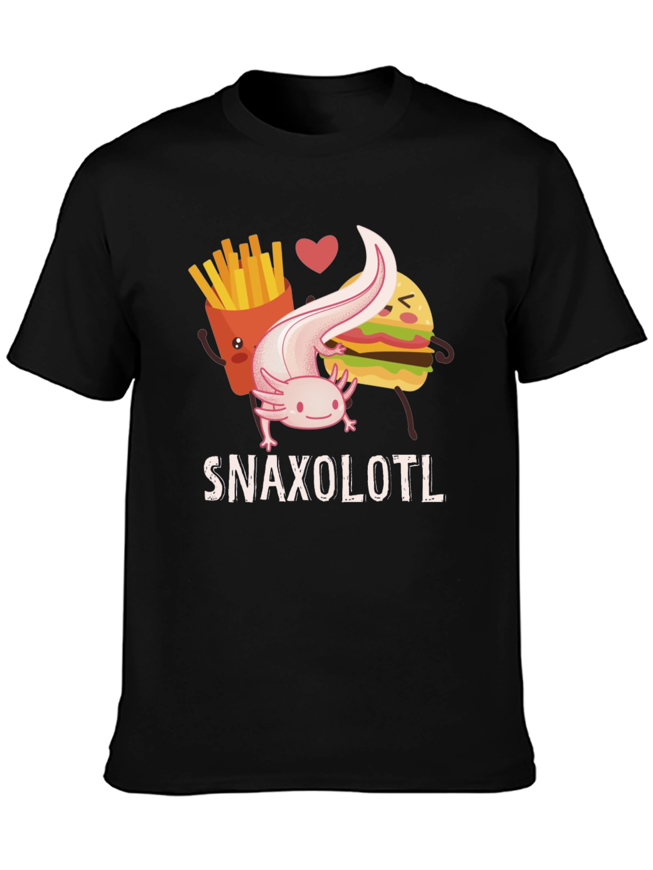 Snaxolotl Funny Axolotl Food Lover T-Shirt