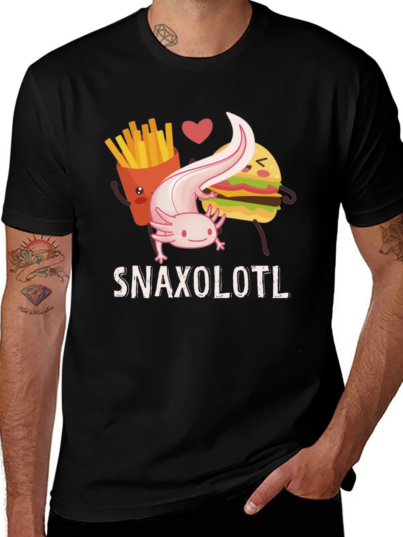 Snaxolotl Funny Axolotl Food Lover T-Shirt