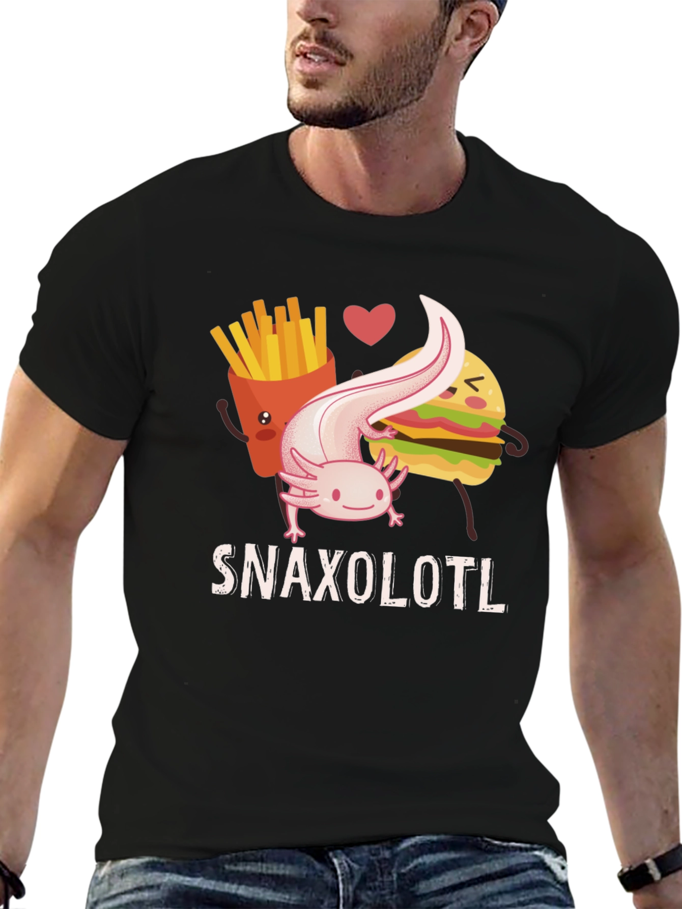 Snaxolotl Funny Axolotl Food Lover T-Shirt