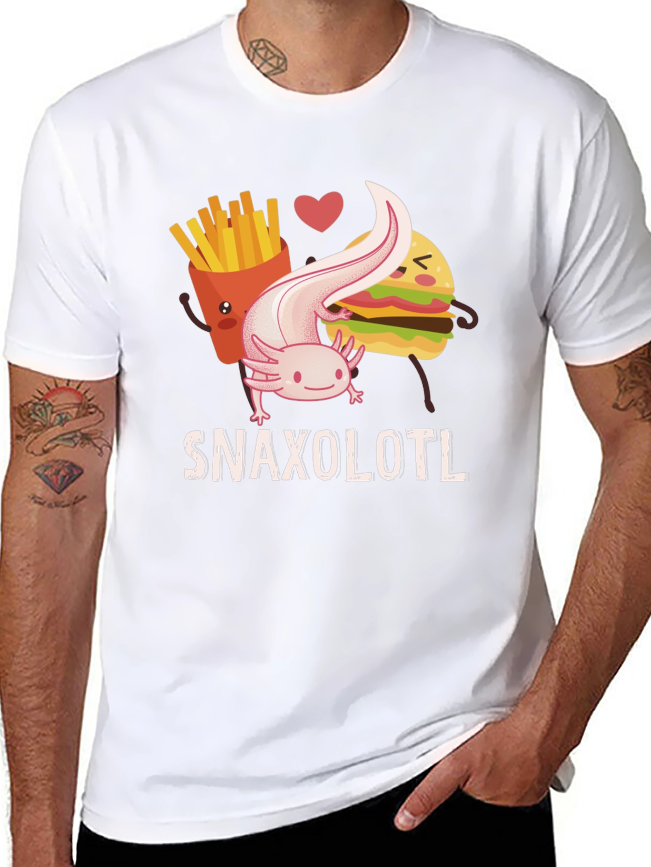 Snaxolotl Funny Axolotl Food Lover T-Shirt