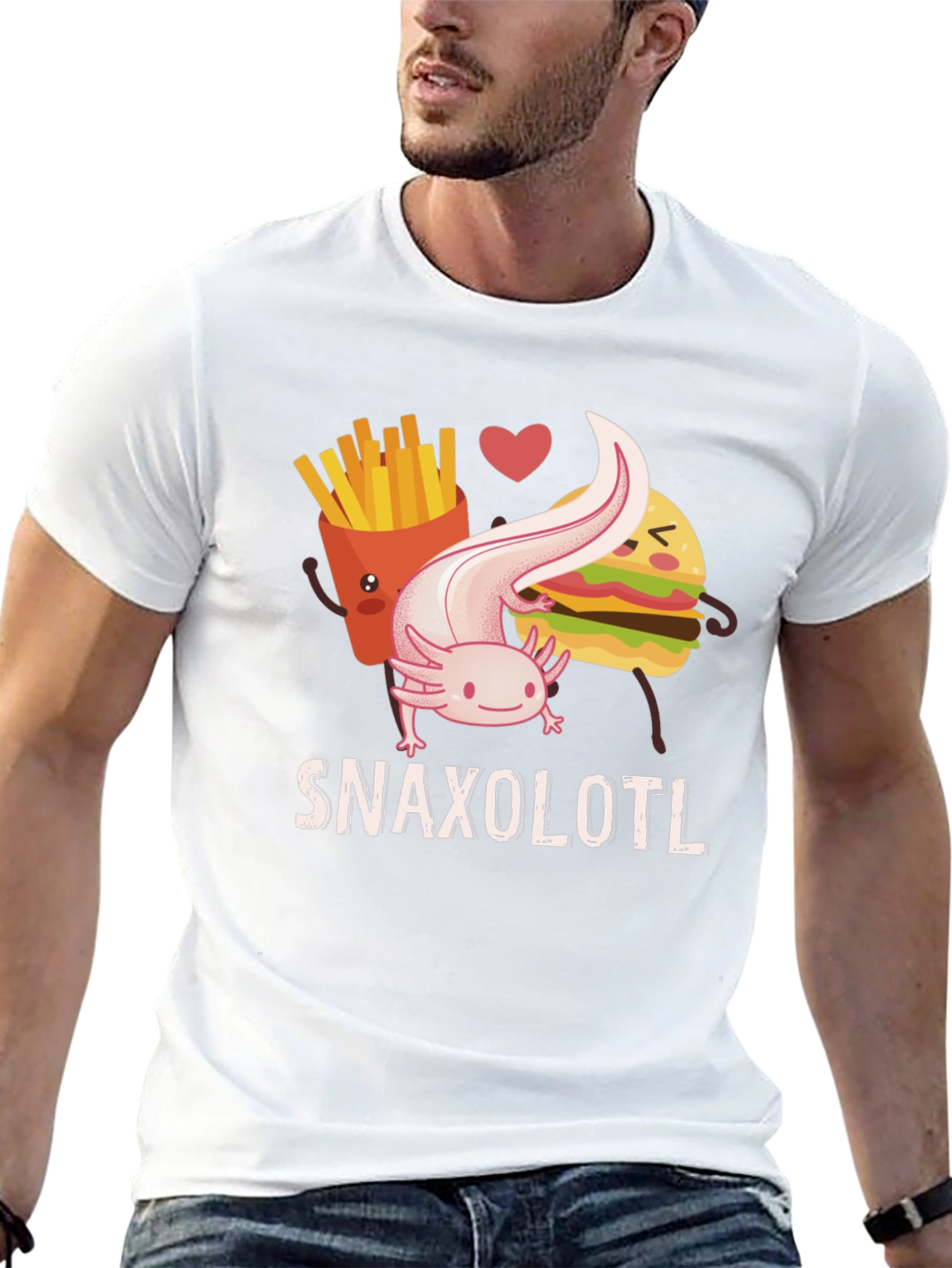 Snaxolotl Funny Axolotl Food Lover T-Shirt