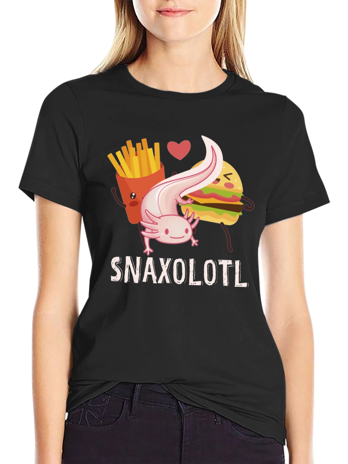 Snaxolotl Funny Axolotl Food Lover T-Shirt