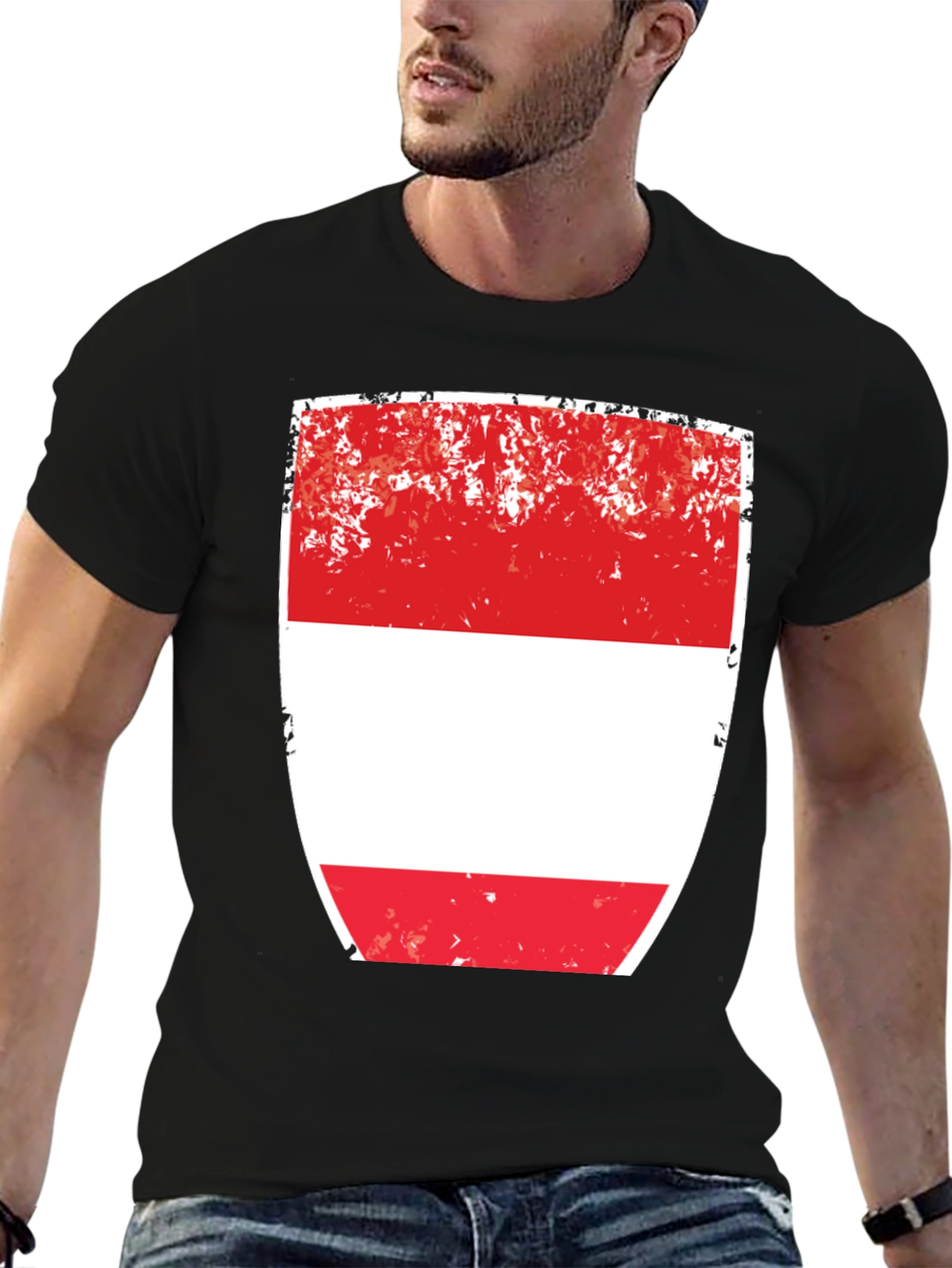 Austria Flag T-Shirt - Red and White Shield Design