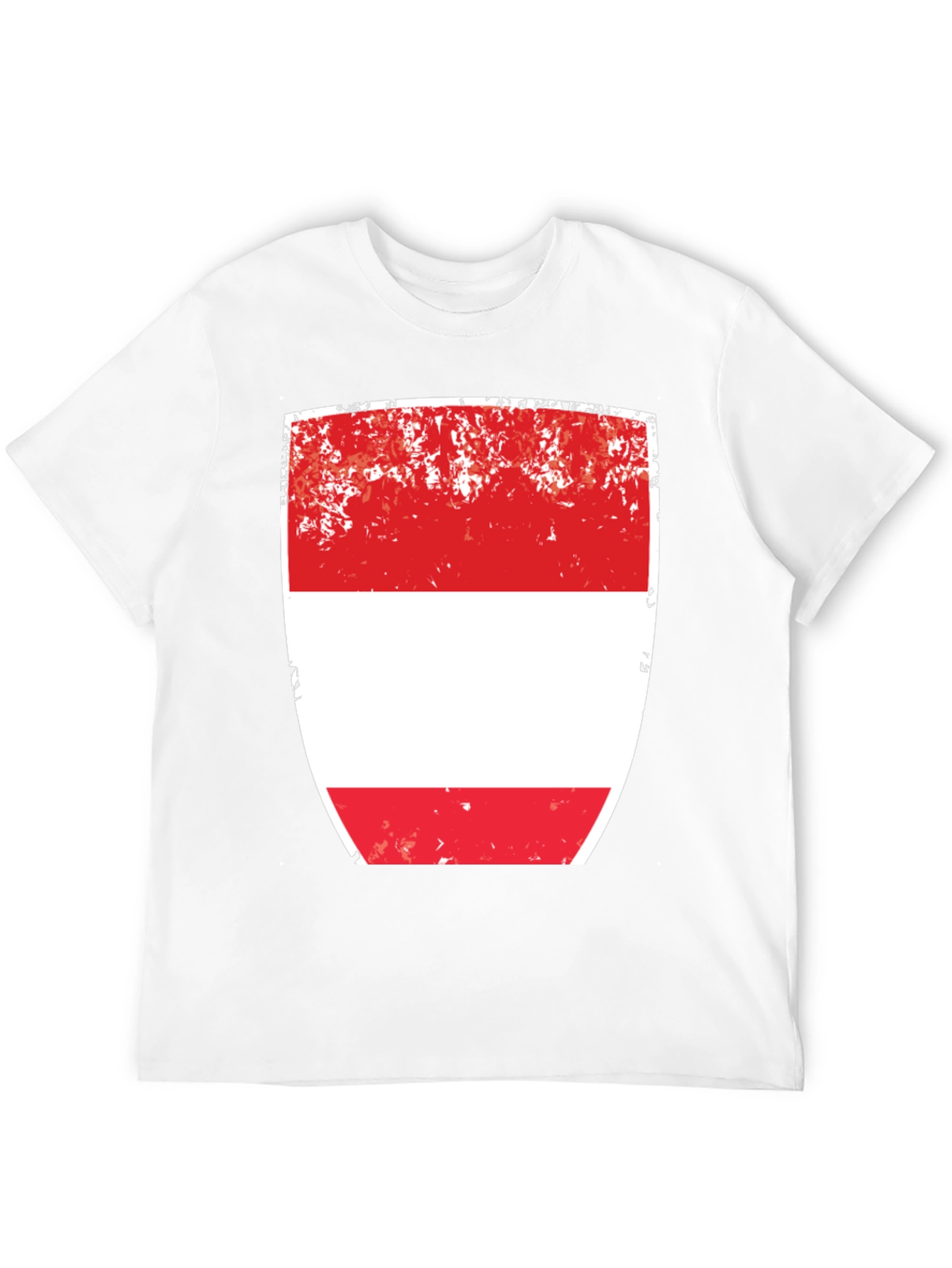 Austria Flag T-Shirt - Red and White Shield Design