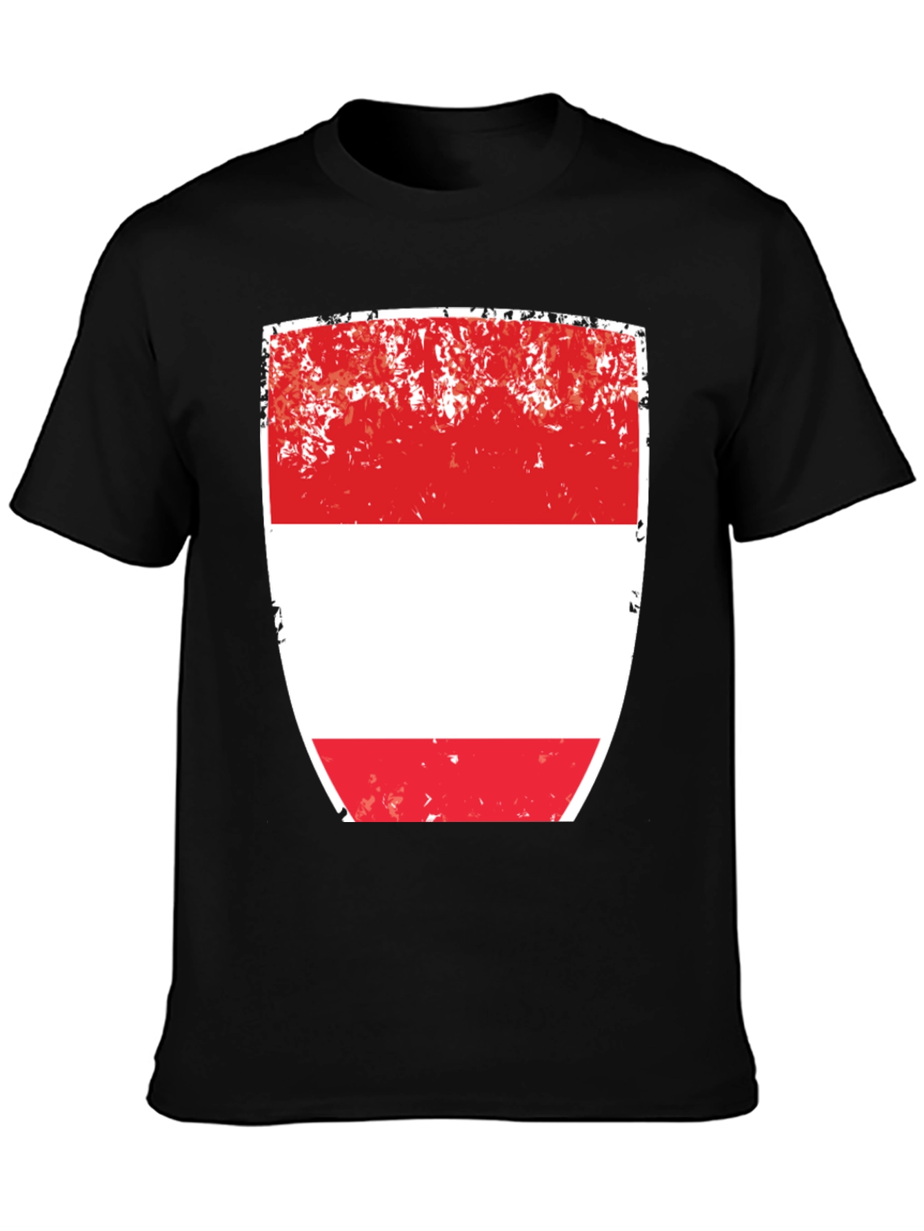 Austria Flag T-Shirt - Red and White Shield Design
