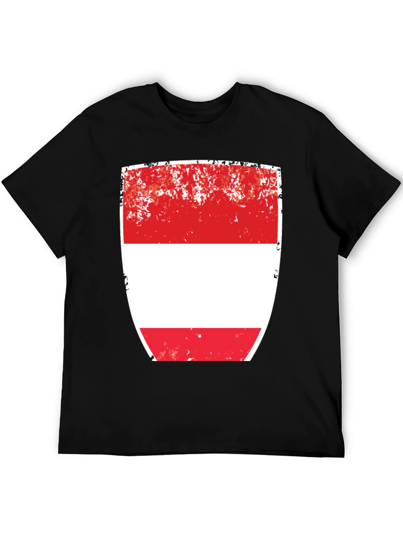 Austria Flag T-Shirt - Red and White Shield Design