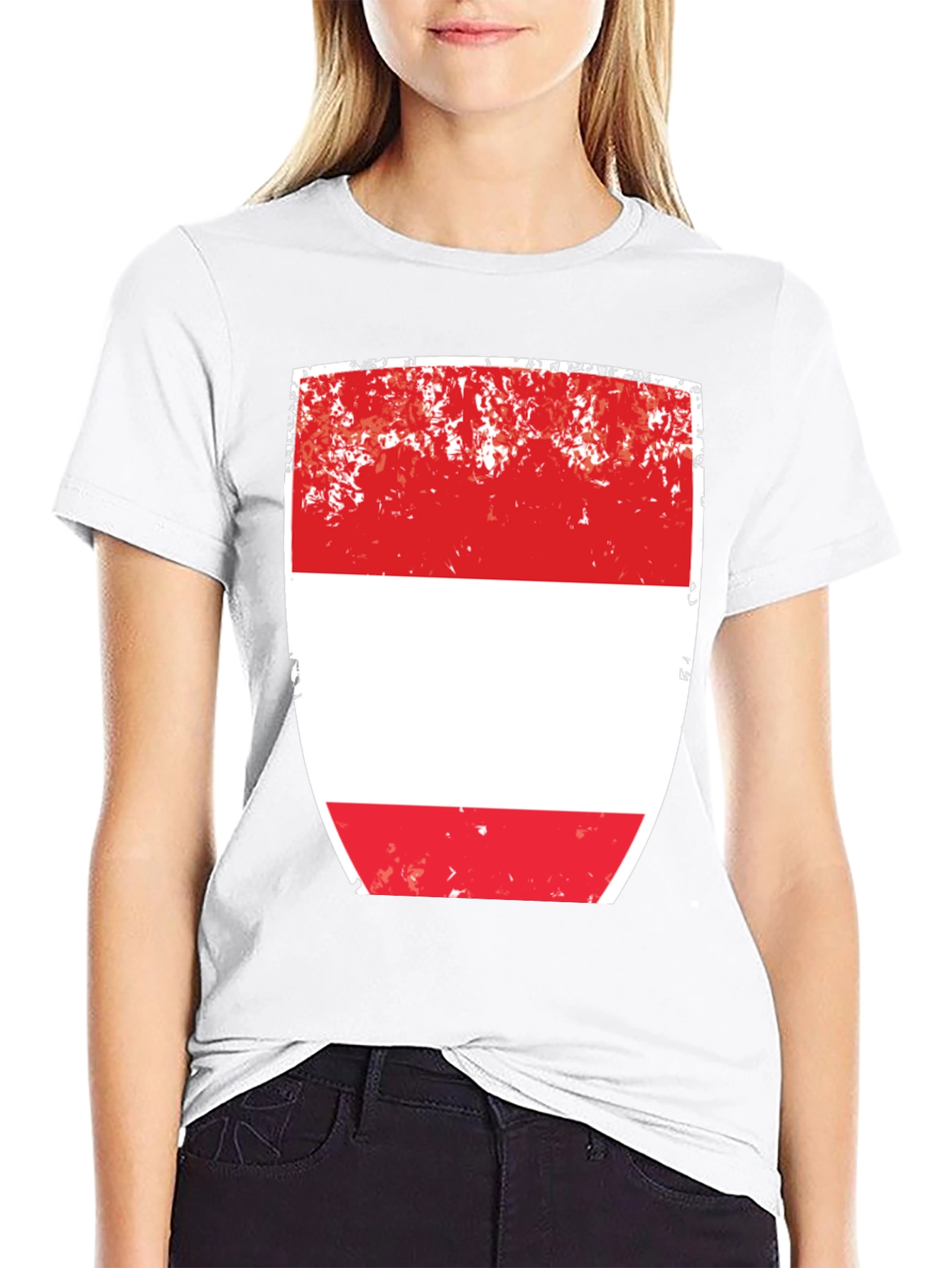 Austria Flag T-Shirt - Red and White Shield Design