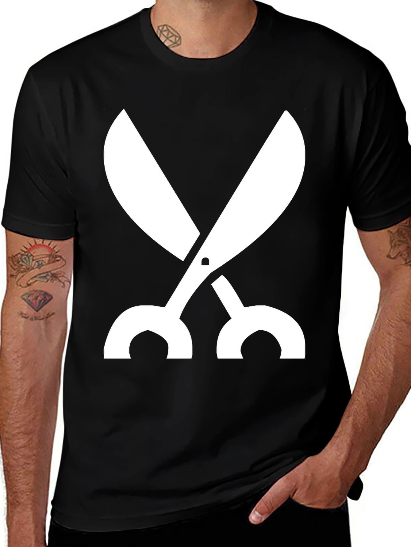 Scissors Graphic Black T-Shirt