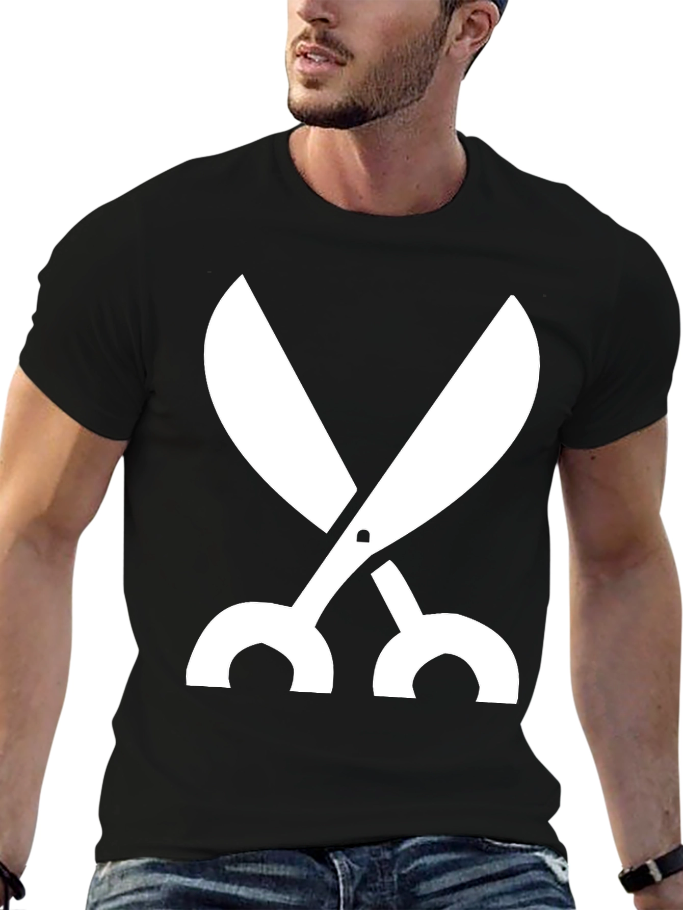 Scissors Graphic Black T-Shirt