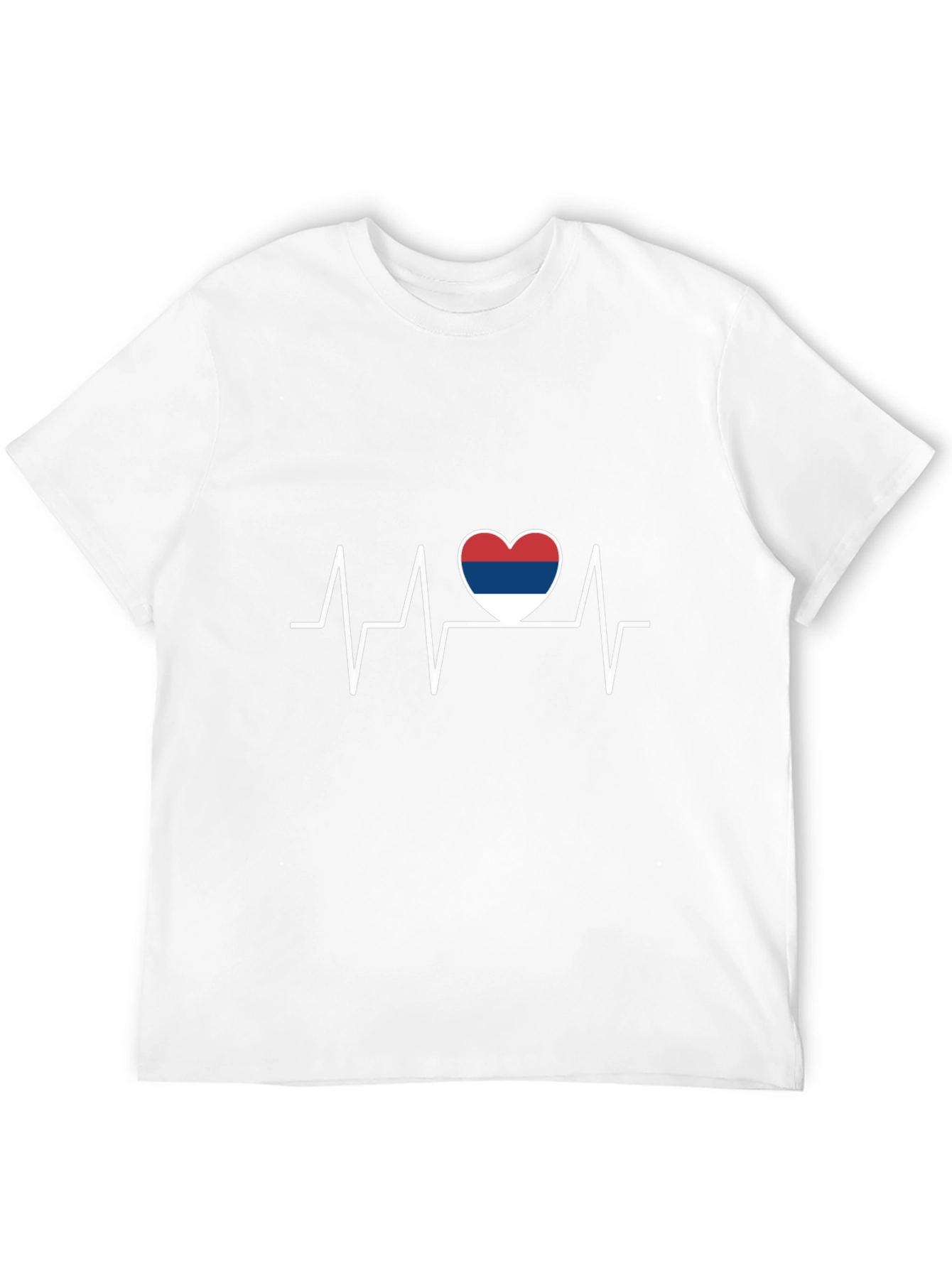 Heartbeat Serbia Flag Graphic Tee - Black