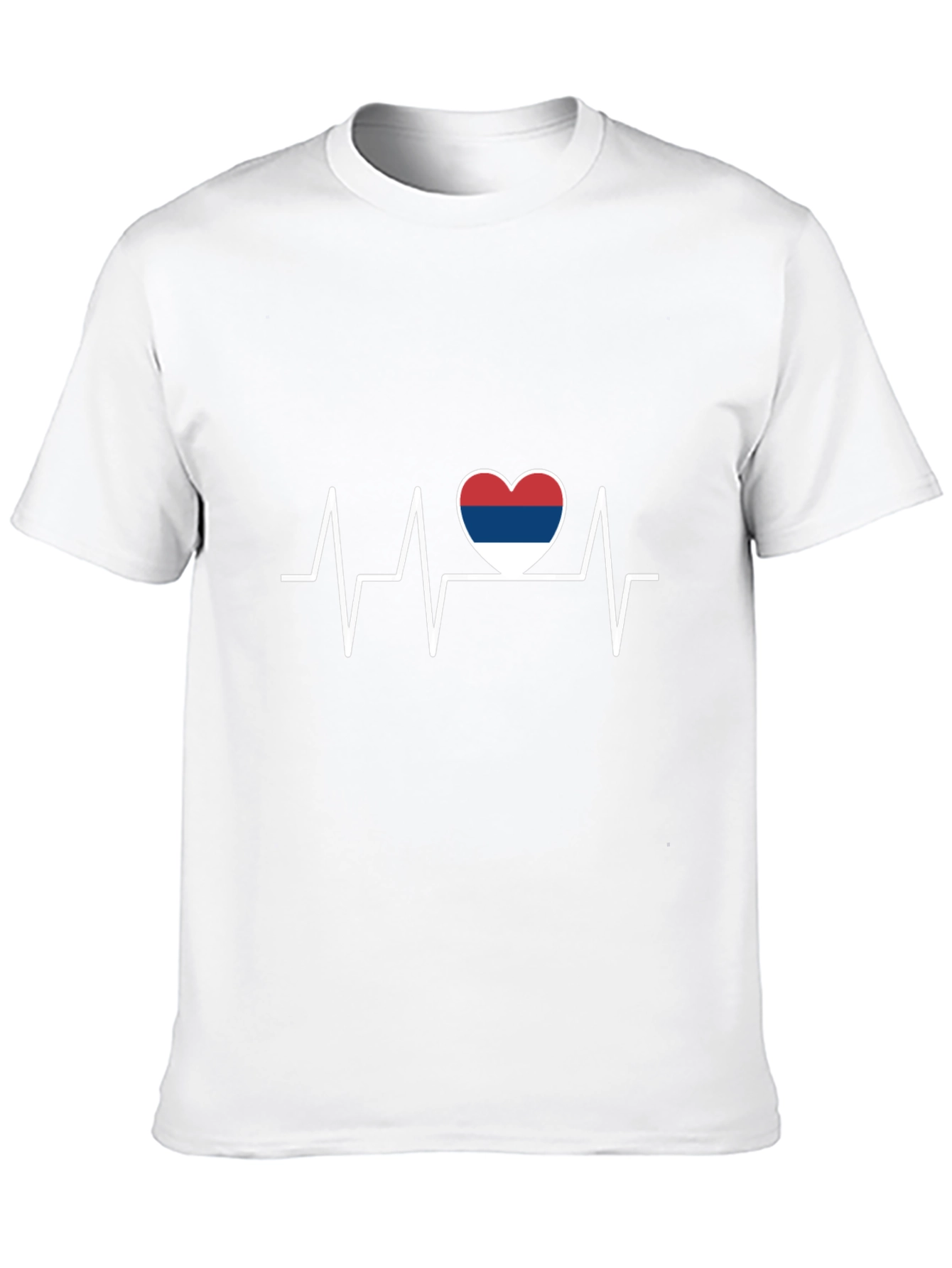 Heartbeat Serbia Flag Graphic Tee - Black