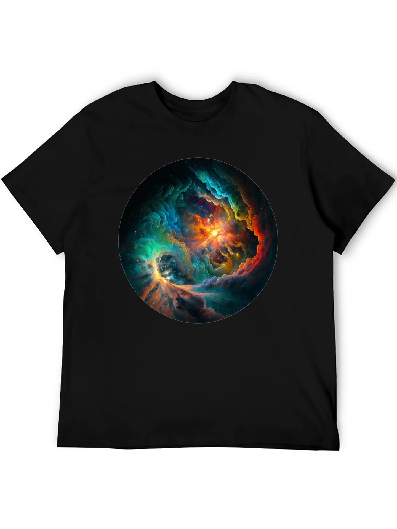 Nebula Galaxy Graphic Tee - Premium Black T-Shirt