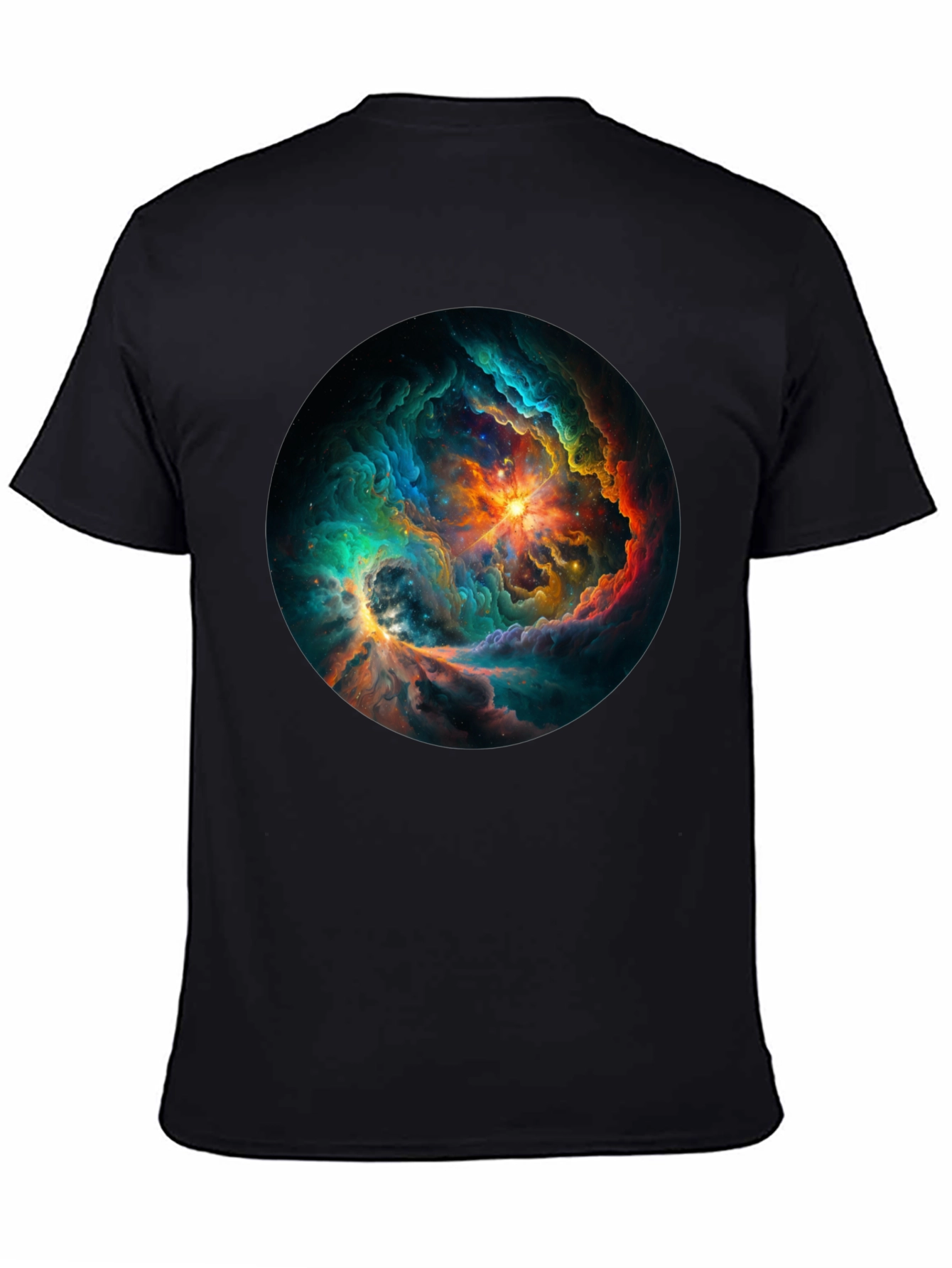 Nebula Galaxy Graphic Tee - Premium Black T-Shirt