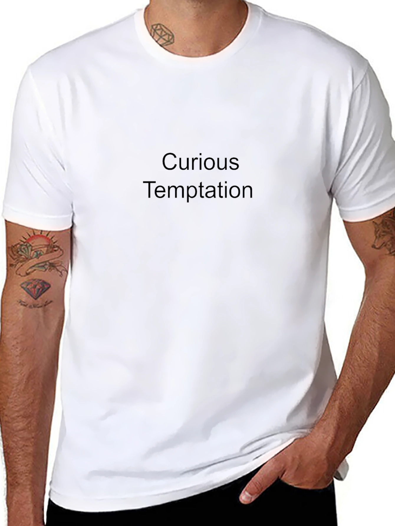 Curious Temptation Black T-Shirt for Men