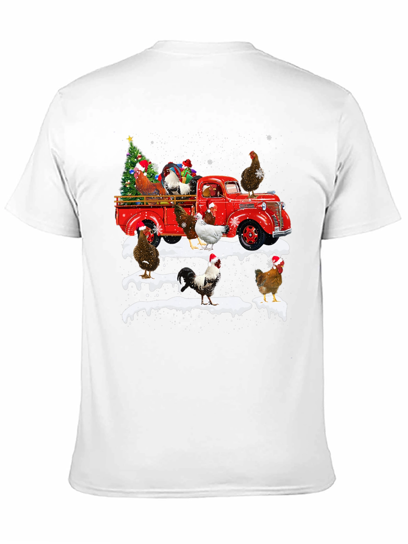 Chicken Christmas Truck Graphic Tee
