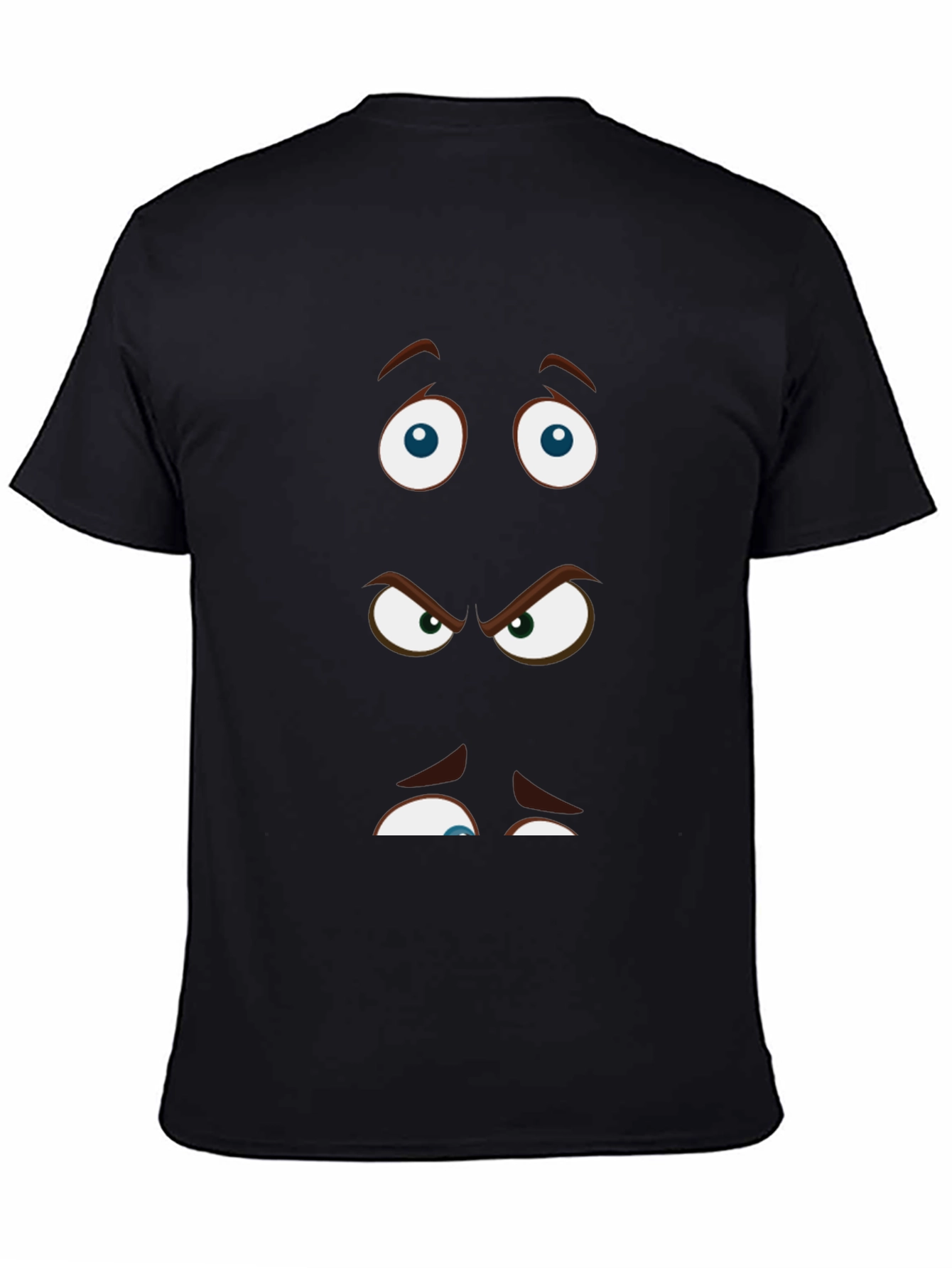Cartoon Eyes Black T-Shirt