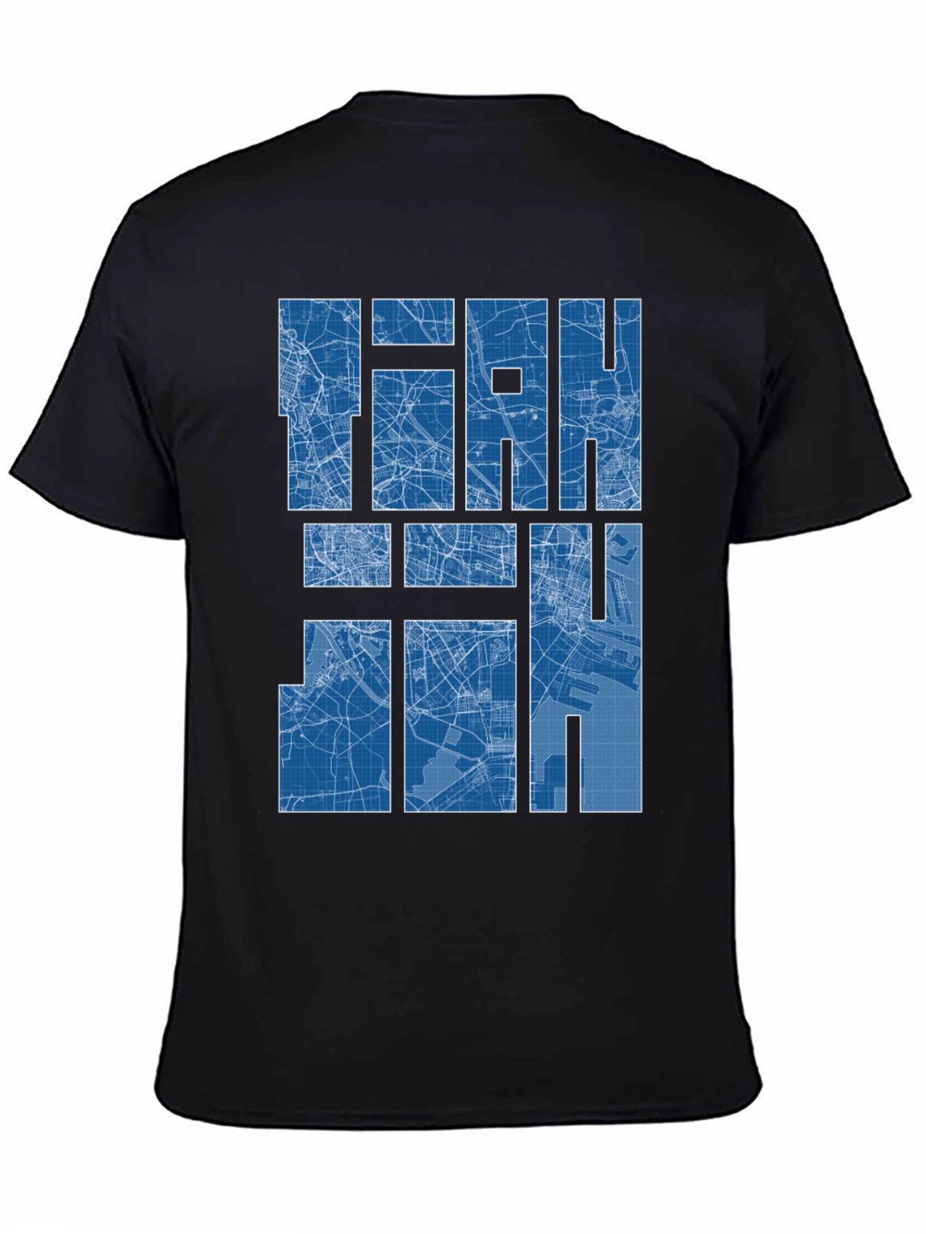Blueprint City Map Graphic Tee - Stylish Urban T-Shirt