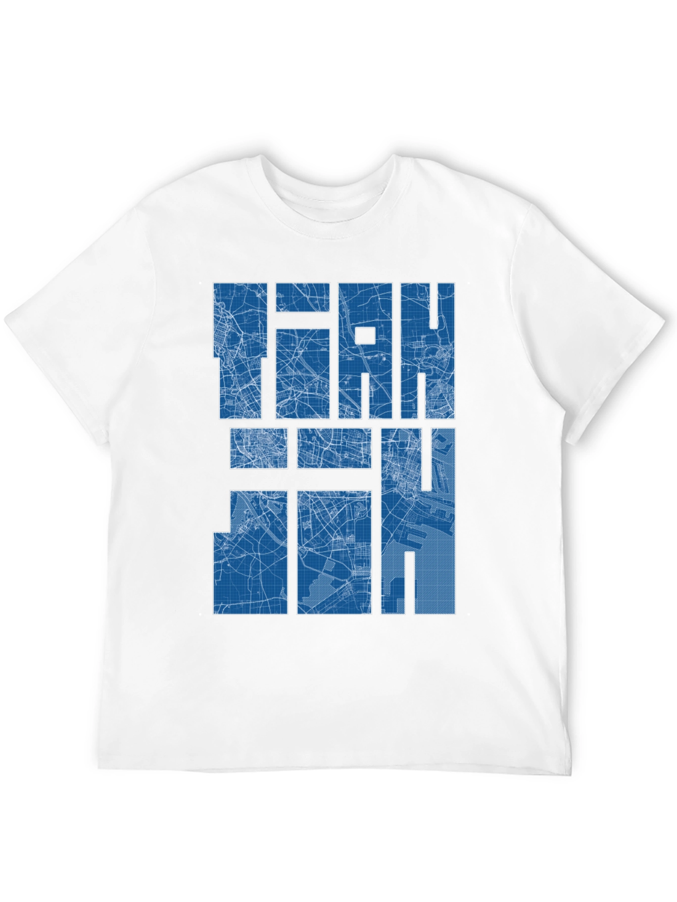 Blueprint City Map Graphic Tee - Stylish Urban T-Shirt
