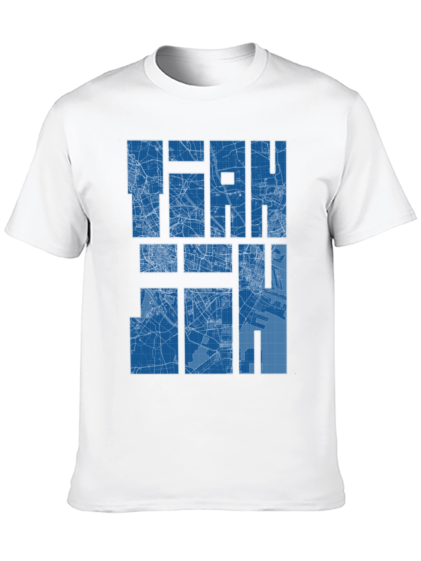 Blueprint City Map Graphic Tee - Stylish Urban T-Shirt