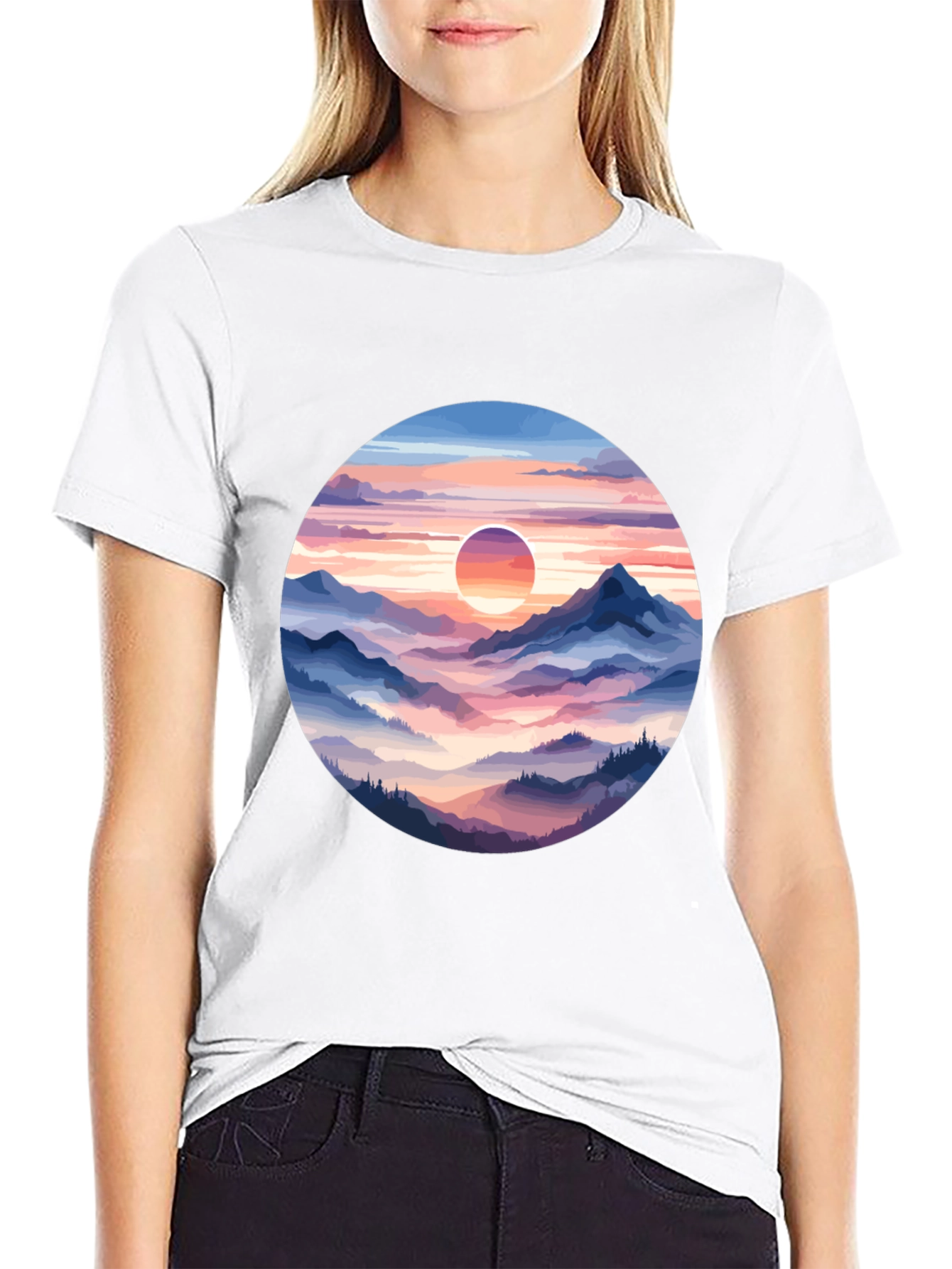 Mountain Sunset Graphic Tee - Stylish Comfort
