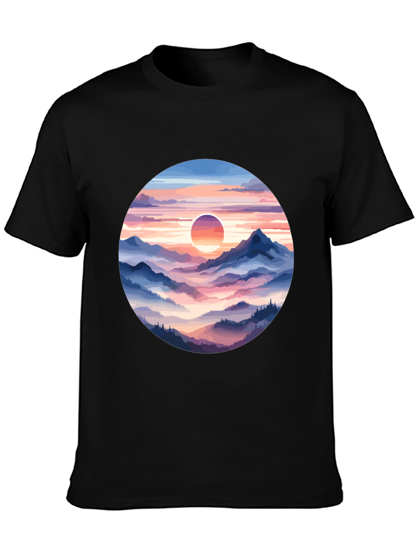 Mountain Sunset Graphic Tee - Stylish Comfort