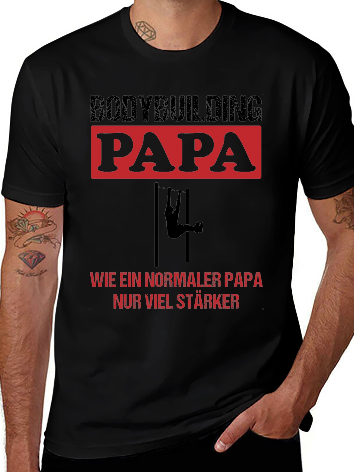 Bodybuilding Papa Strong Dad T-Shirt
