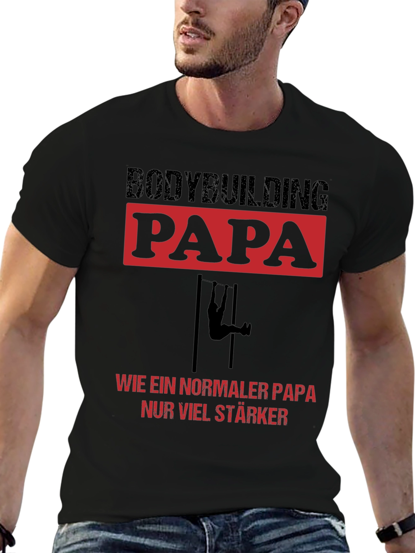 Bodybuilding Papa Strong Dad T-Shirt
