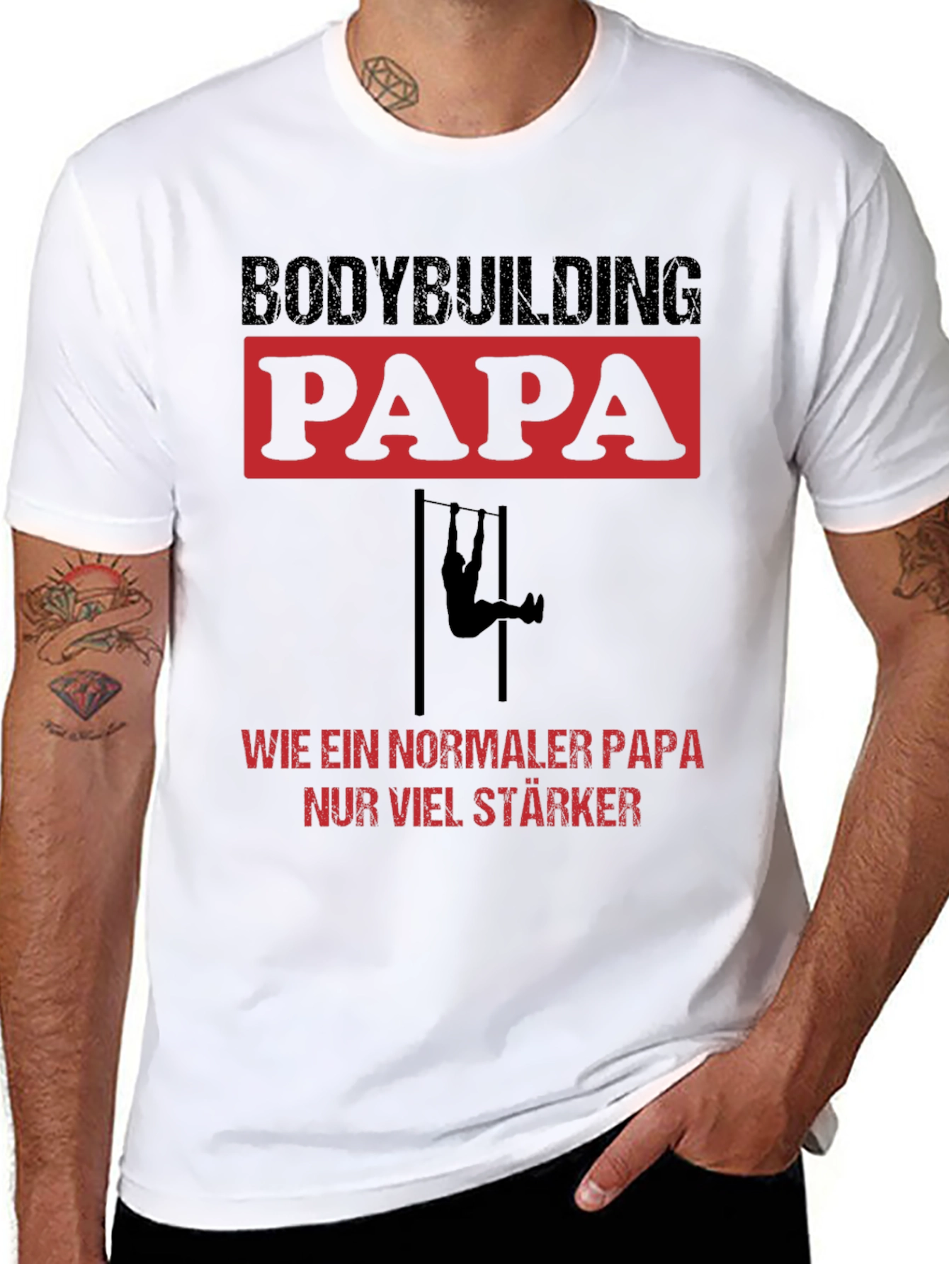 Bodybuilding Papa Strong Dad T-Shirt